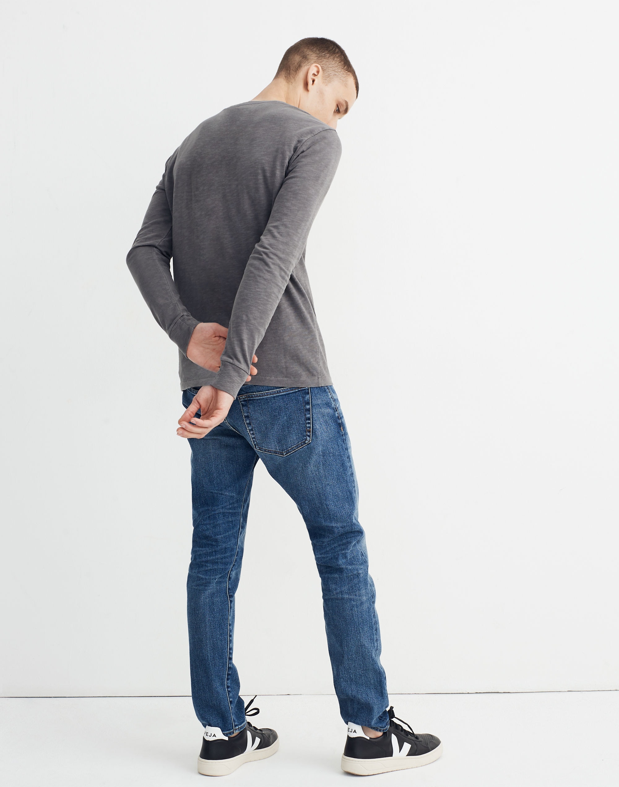 Garment-Dyed Allday Crewneck Long-Sleeve Tee