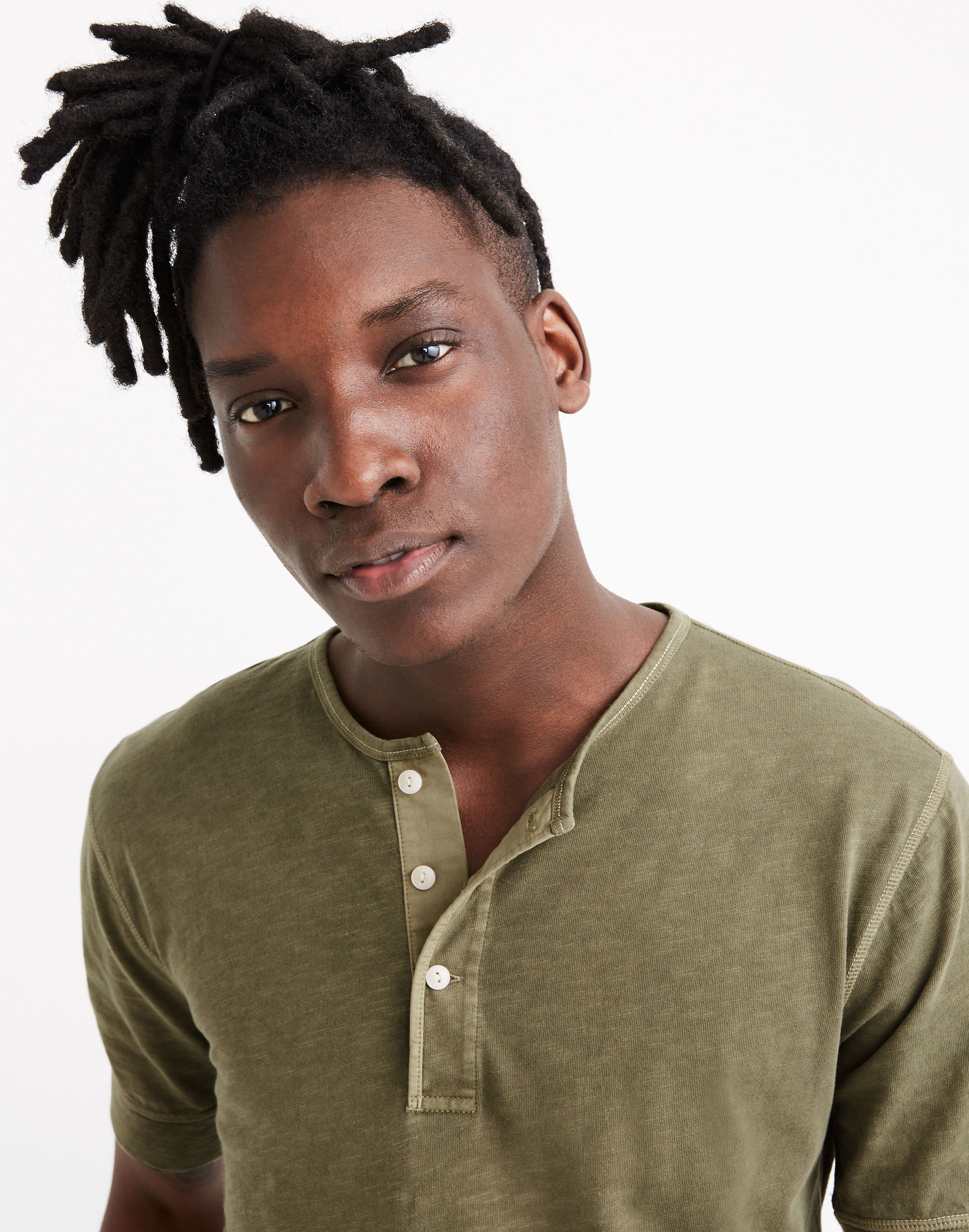 Garment-Dyed Henley Tee