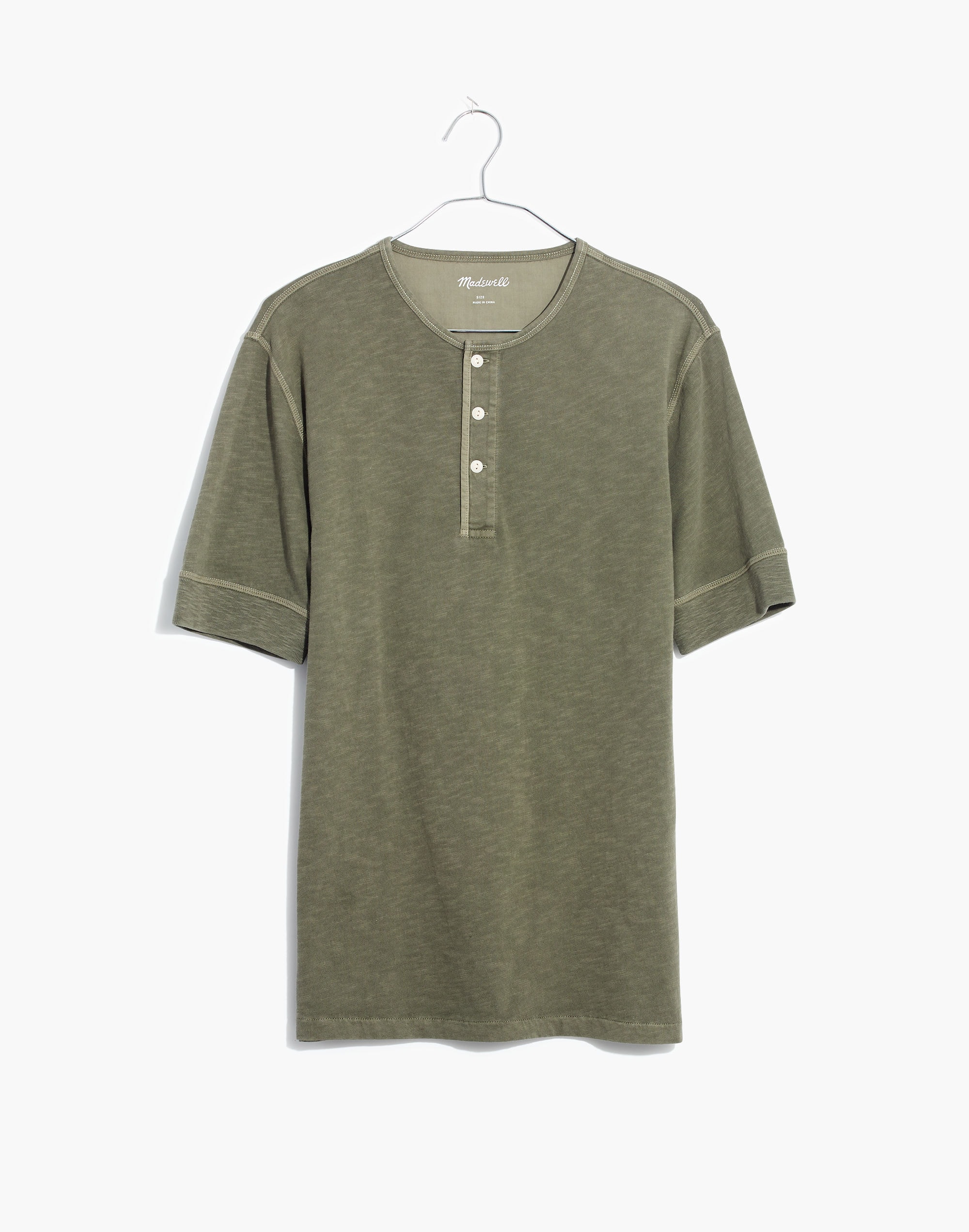 Garment-Dyed Henley Tee