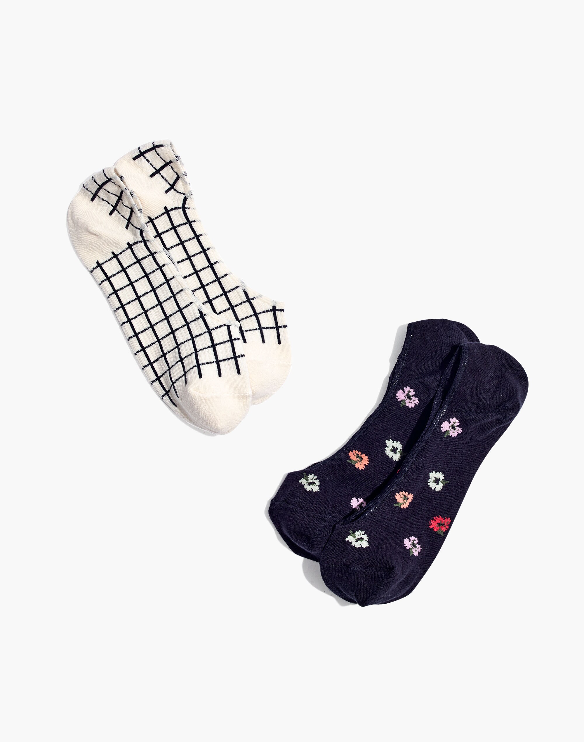 two-pack confetti floral low-profile socks