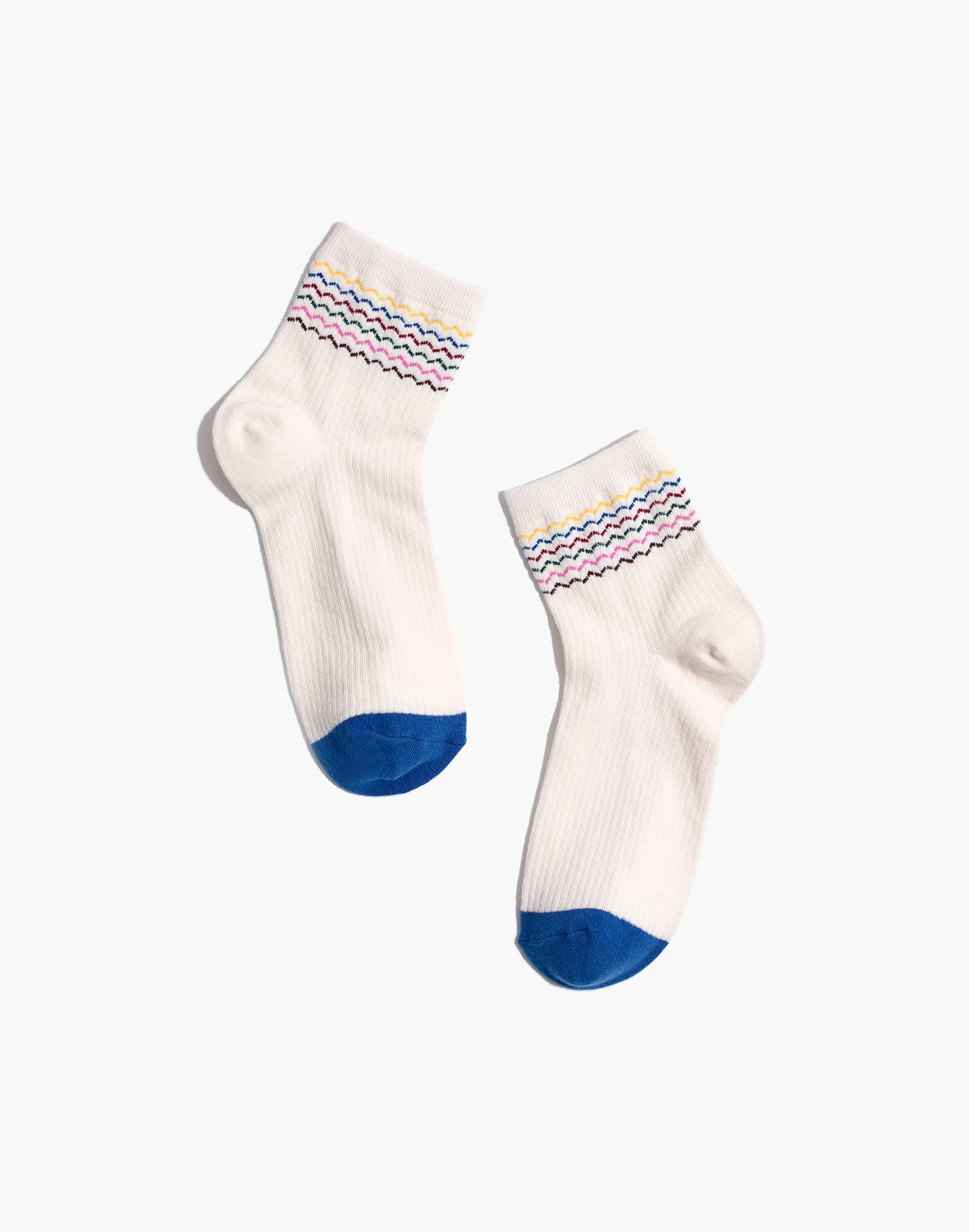 rainbow zigzag ankle socks