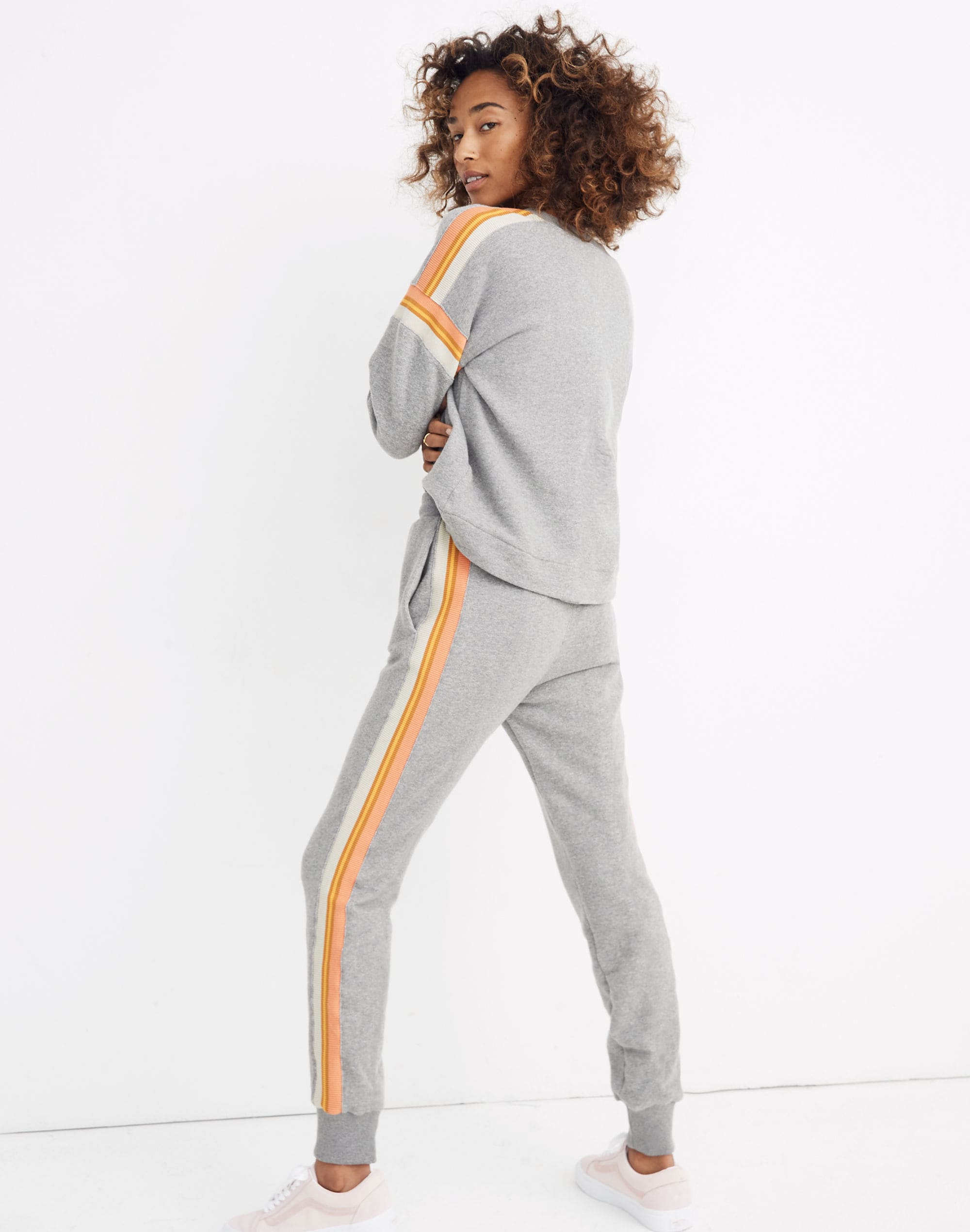 Stripe-Inset Varsity Sweatshirt