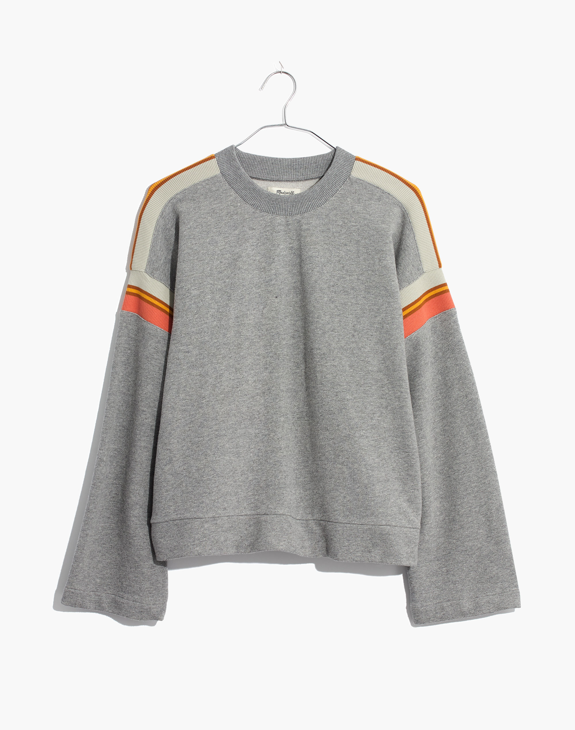 Stripe-Inset Varsity Sweatshirt