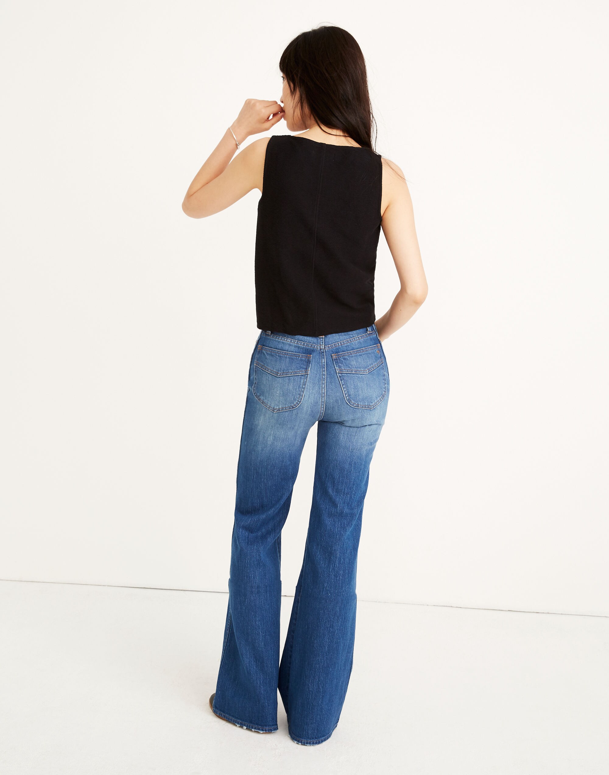 Texture &amp; Thread Button-Front Tie Tank Top