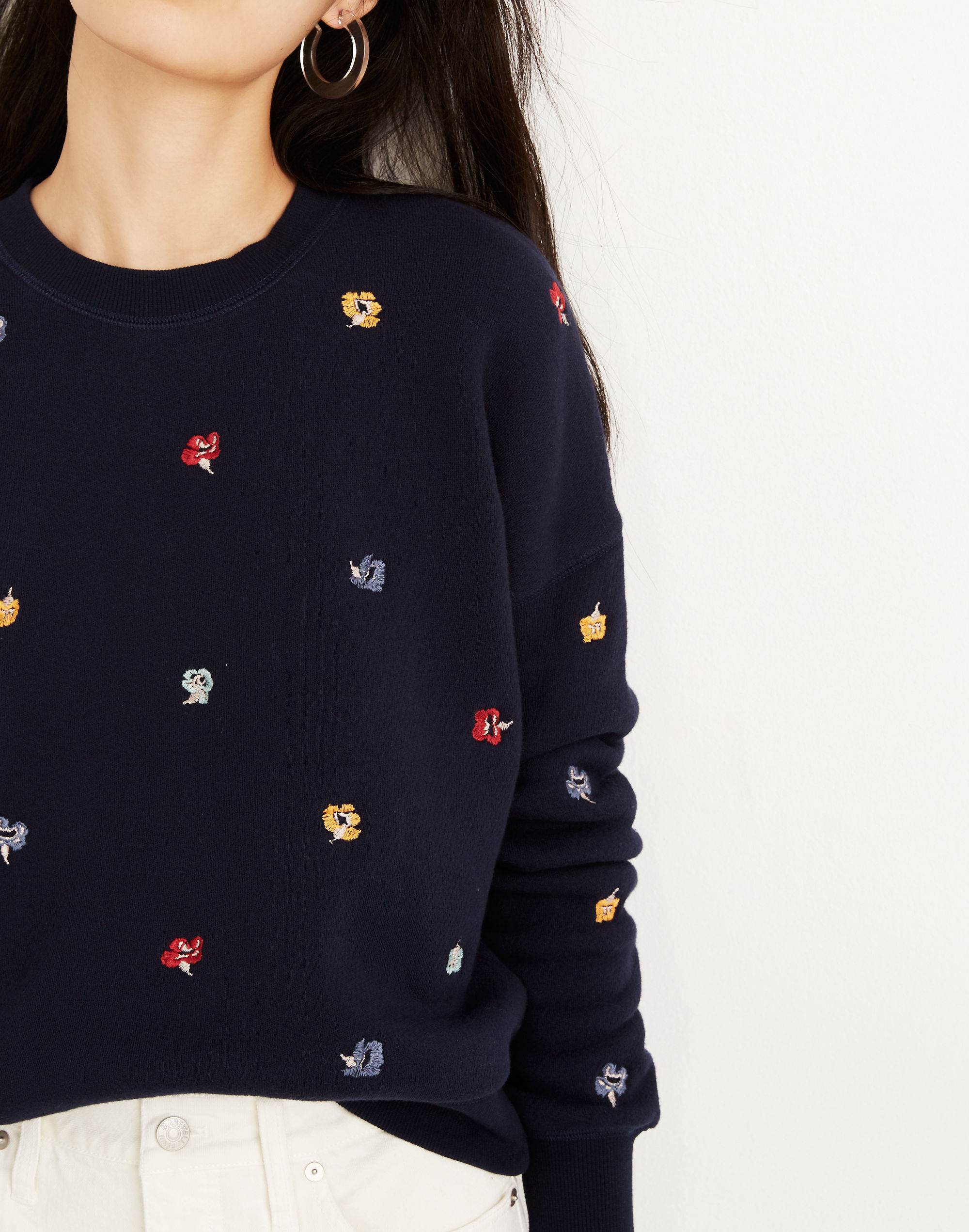 Embroidered Mainstay Sweatshirt in Confetti Floral