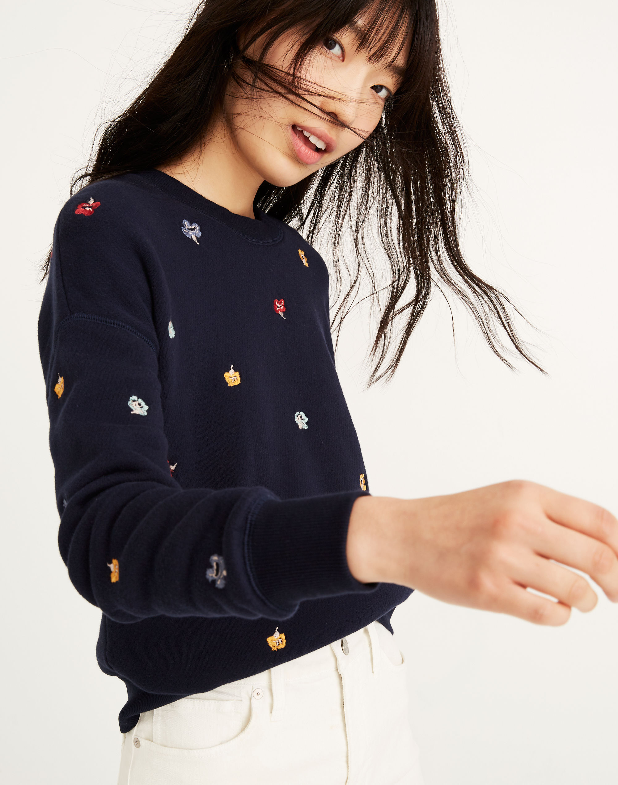 Embroidered Mainstay Sweatshirt in Confetti Floral
