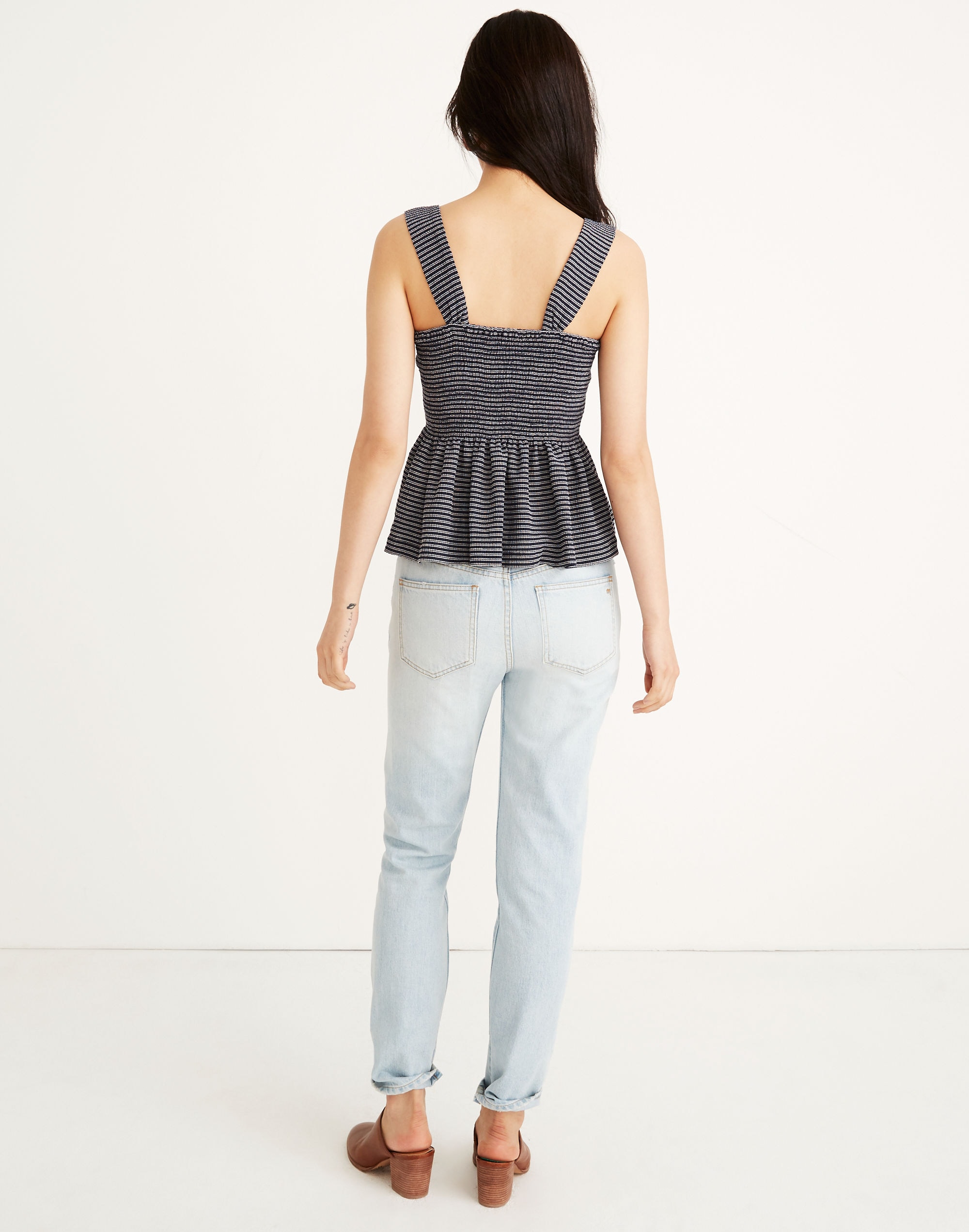 Texture &amp; Thread Smocked Peplum Tank Top in Stripe