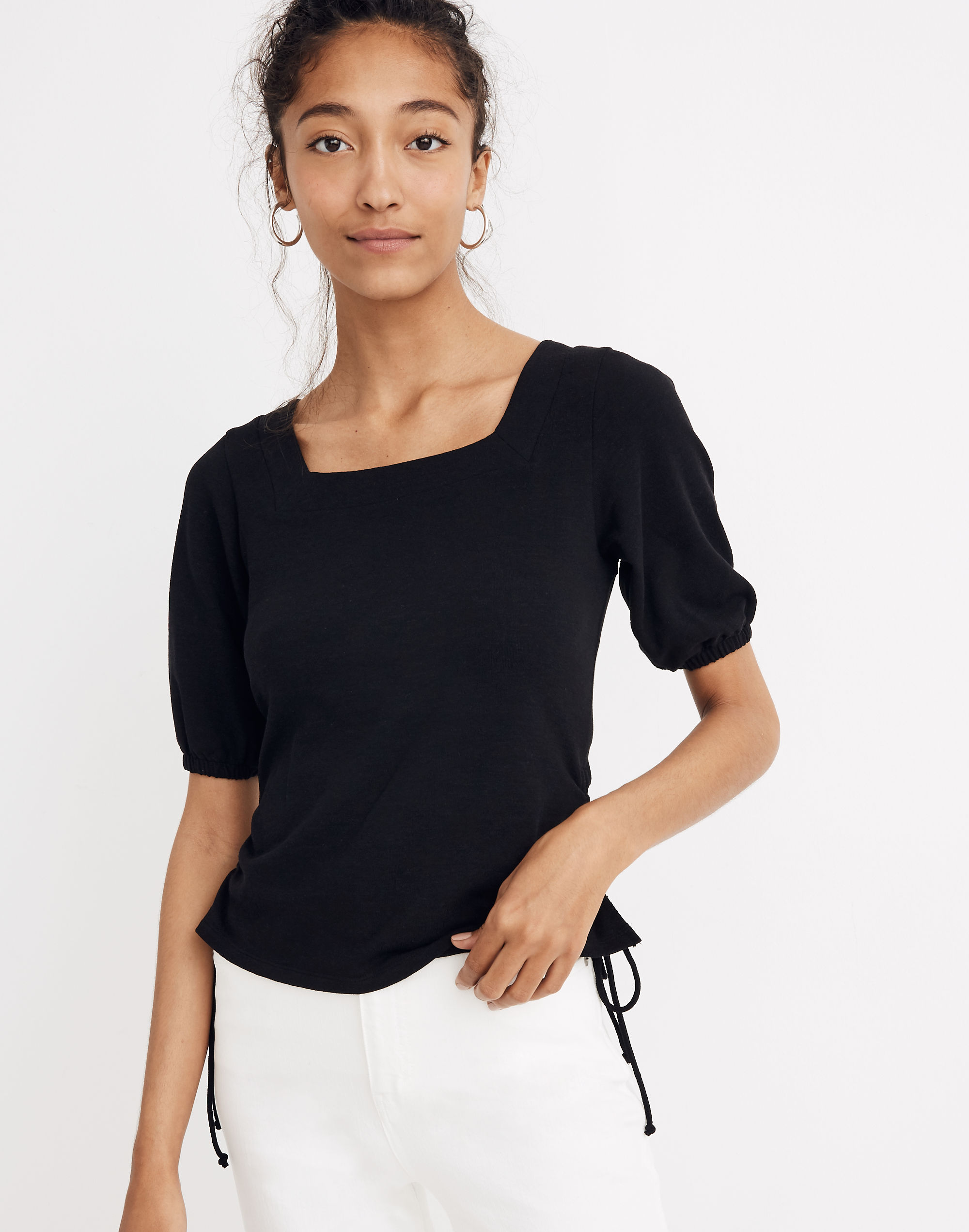 texture &amp; thread square-neck cinch top