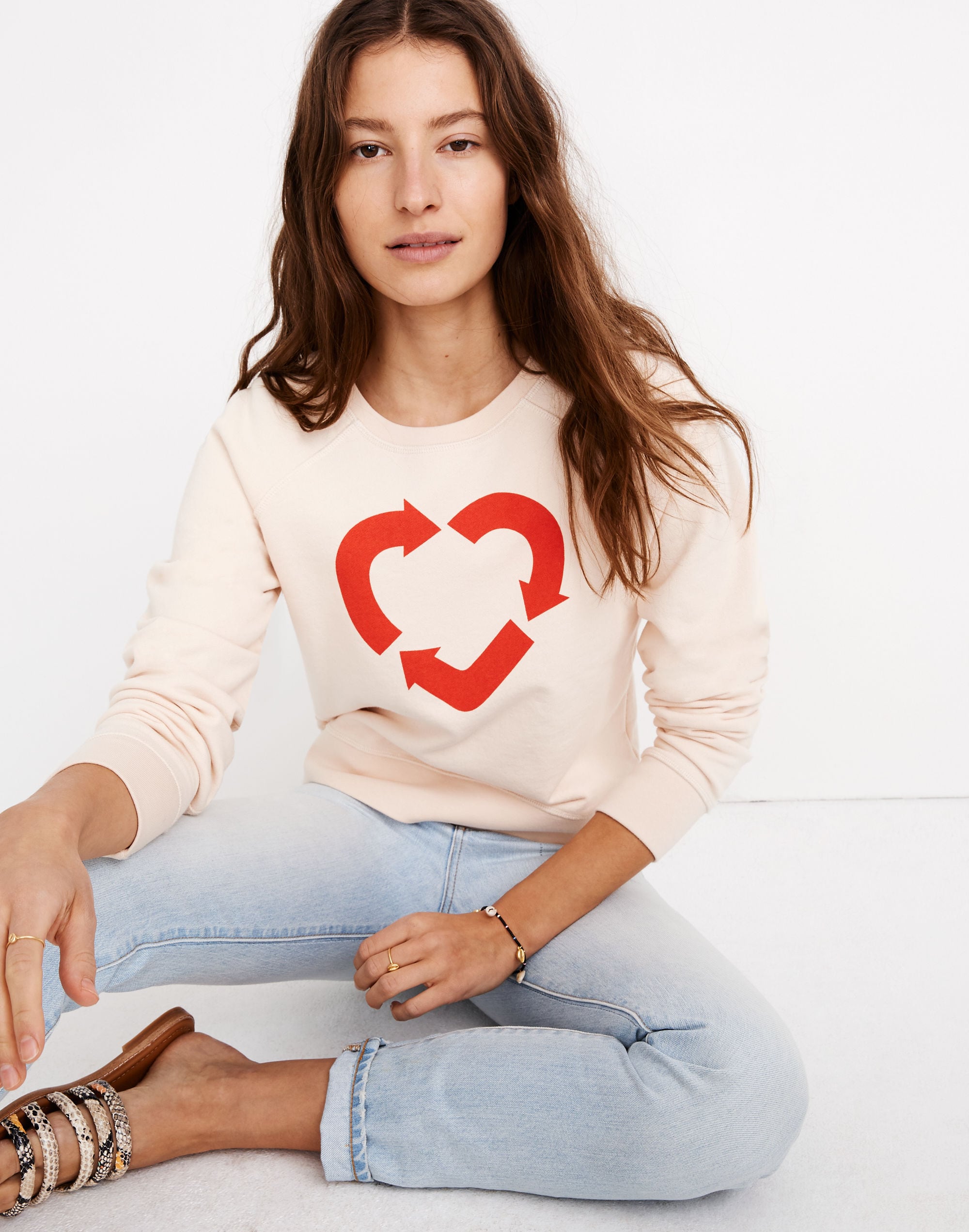 Madewell x charity: water Heart Recycling Sweatshirt