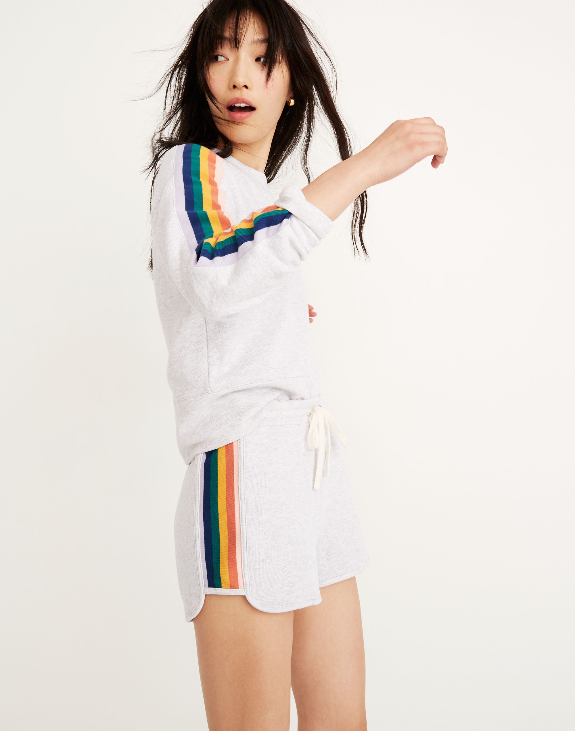 Rainbow-Inset Sweatshorts
