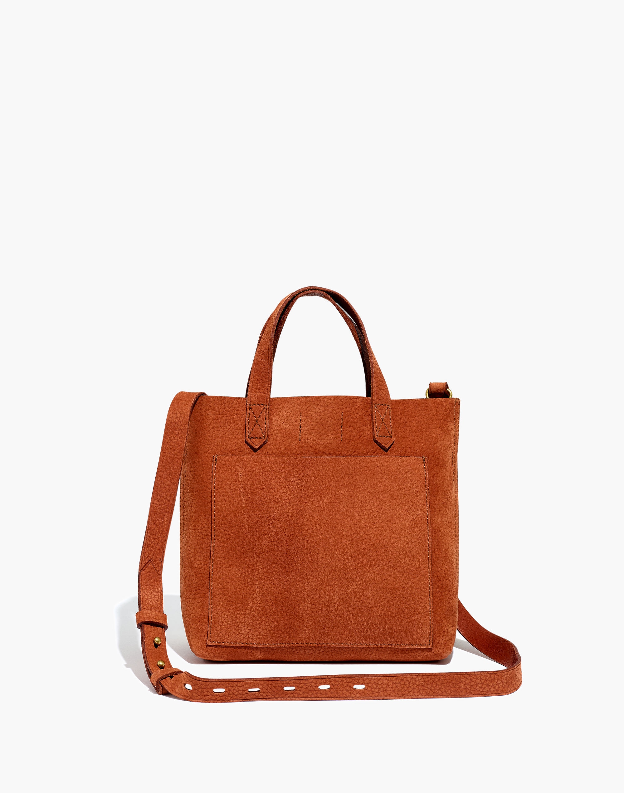 The Small Transport Crossbody in Nubuck Leather: Rainbow Strap Edition