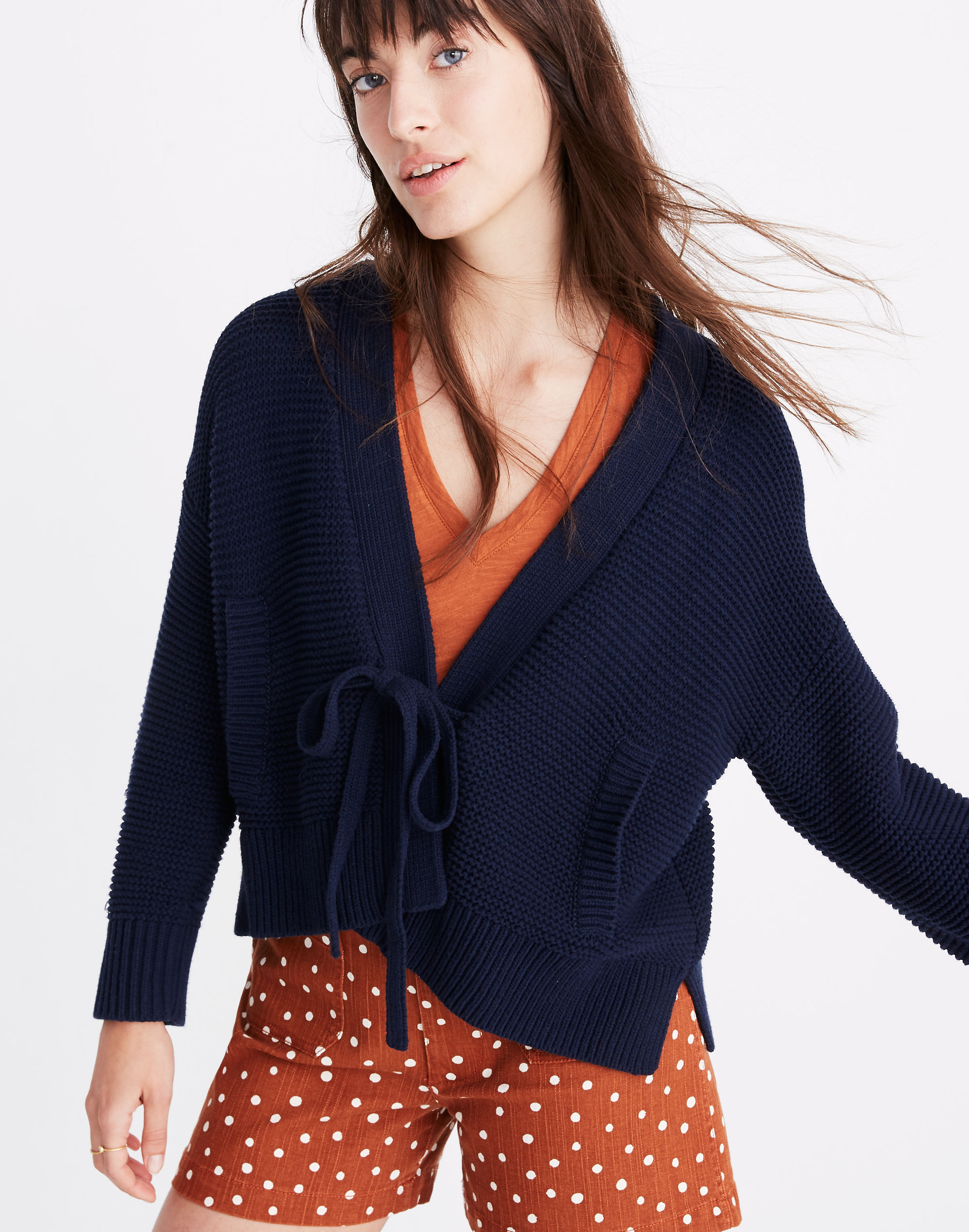 tie-front cardigan