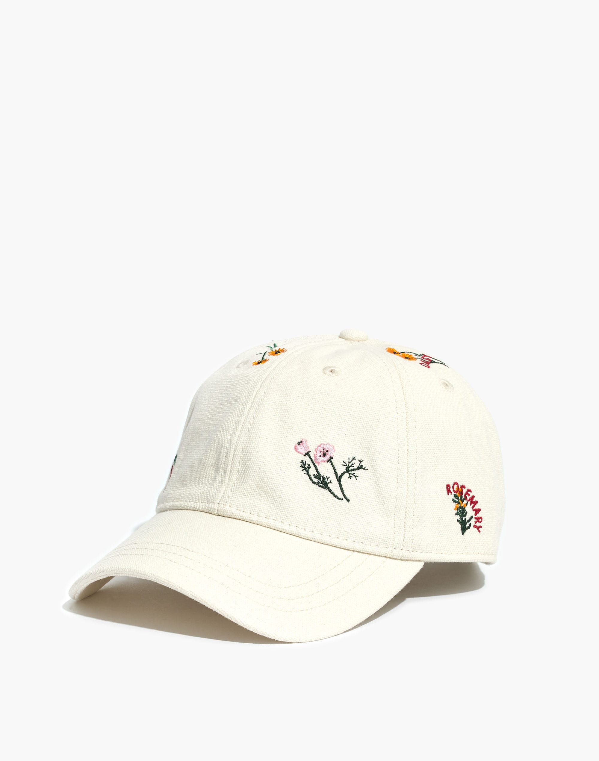 botanical embroidered baseball cap