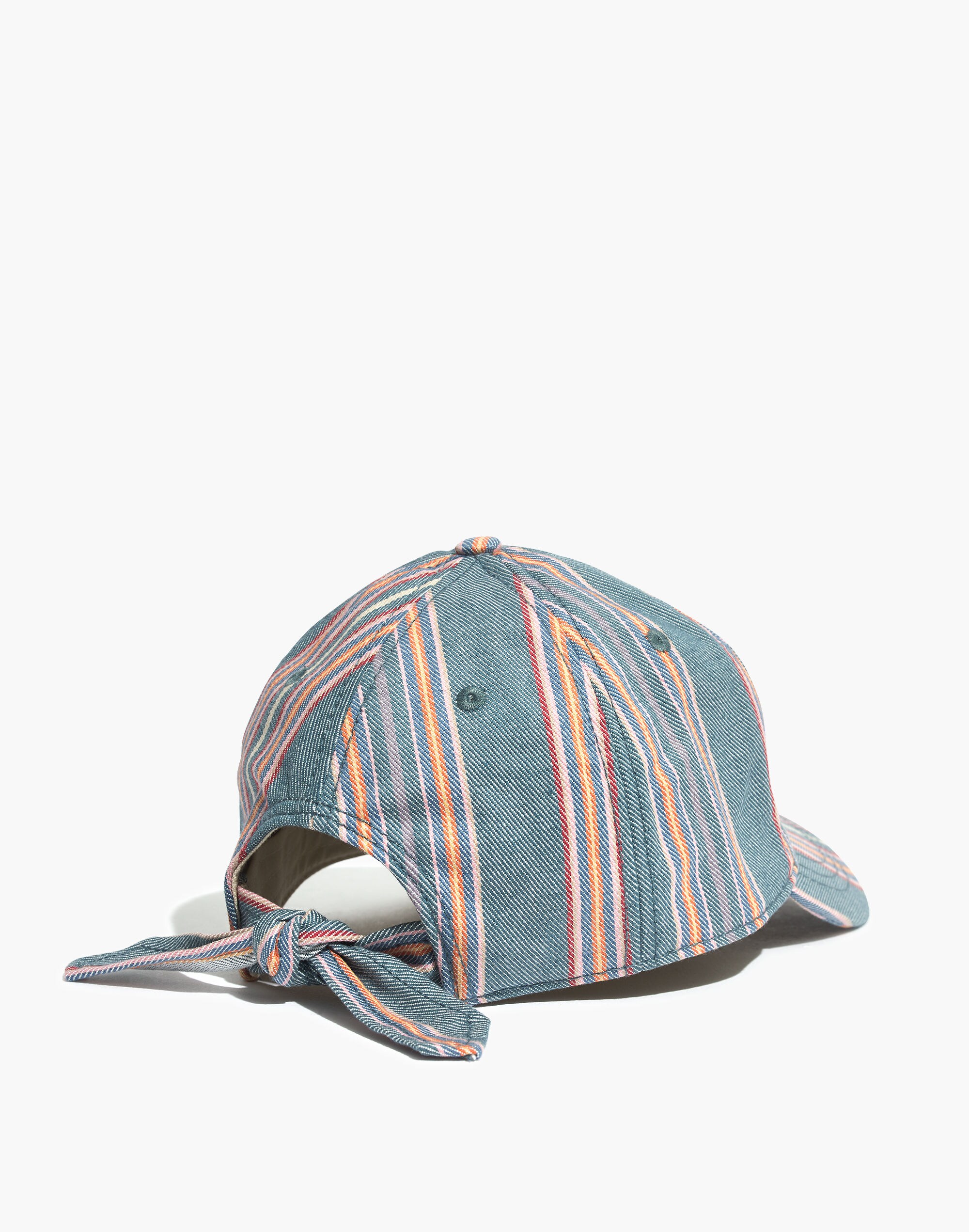 Rainbow Stripe Tie-Back Baseball Cap