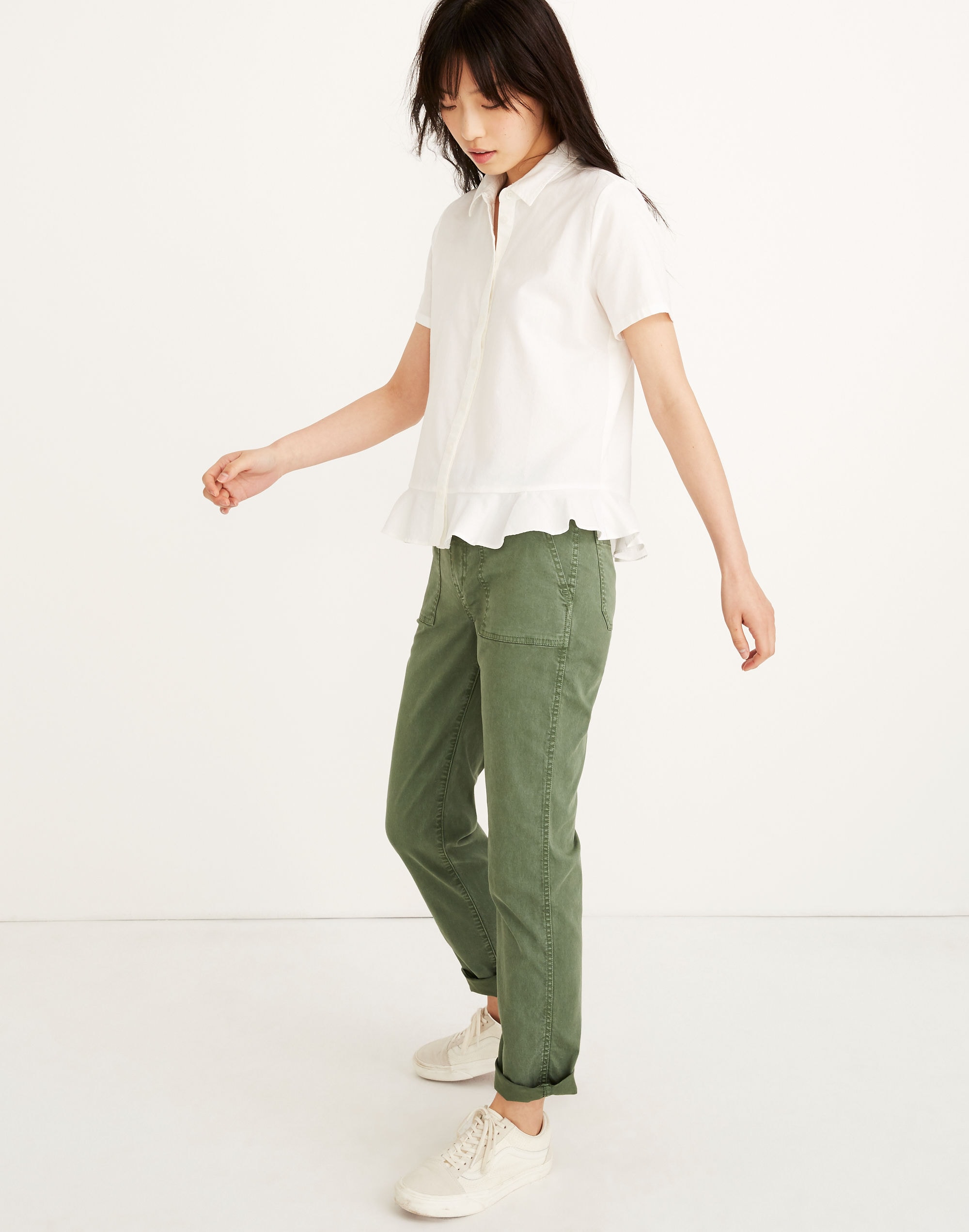 Peplum Button-Down Shirt