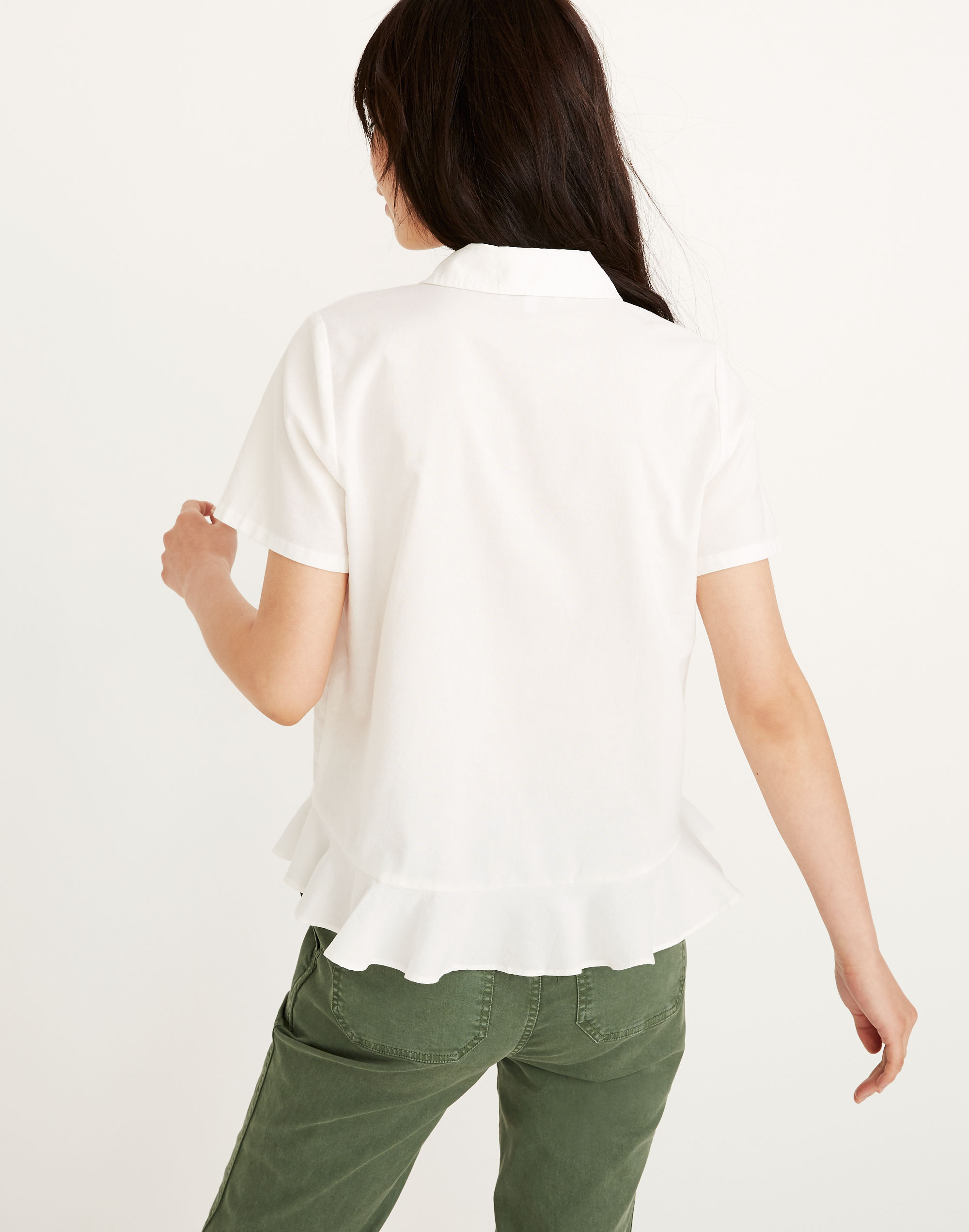 Peplum Button-Down Shirt