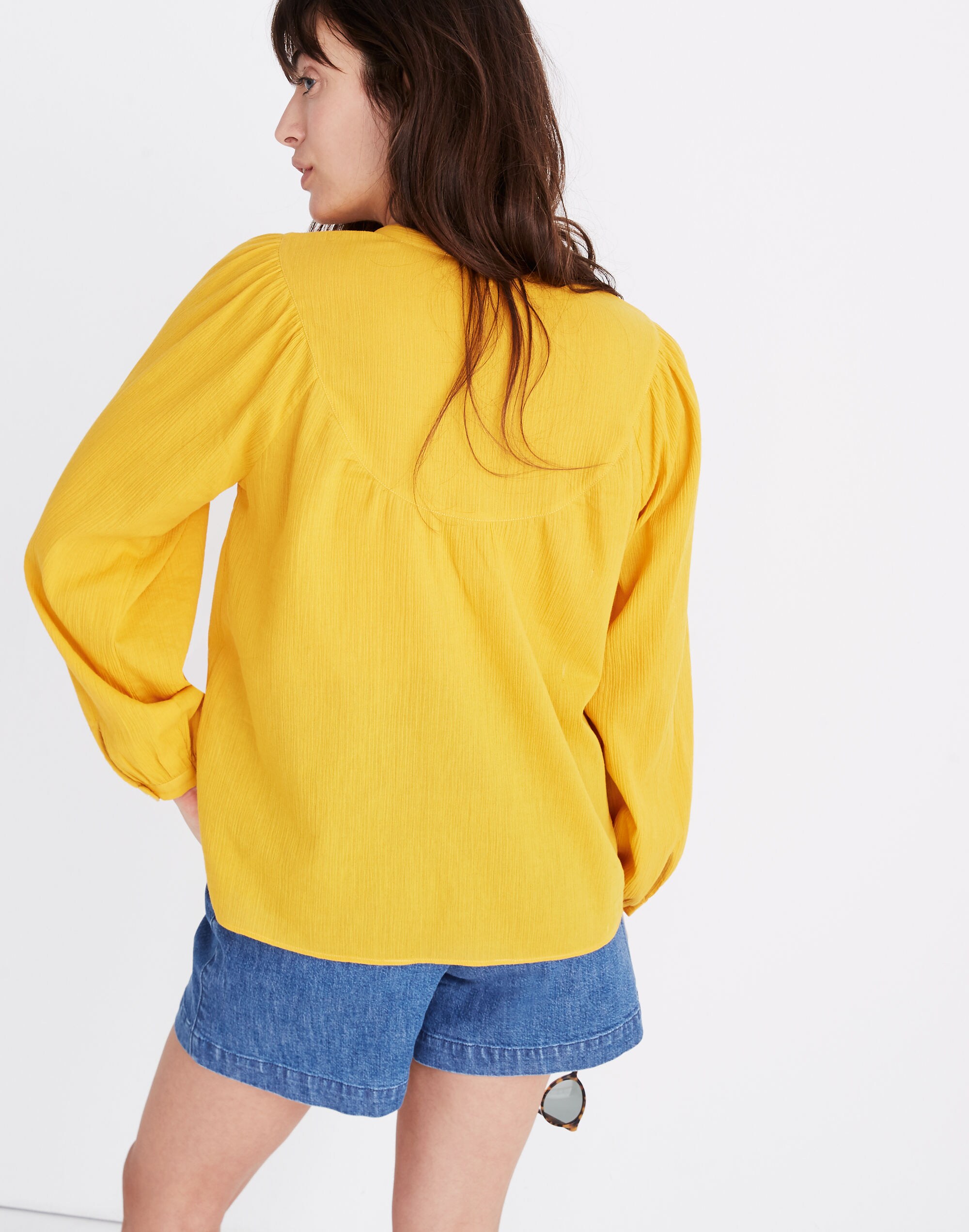 Balloon-Sleeve Peasant Top | Madewell