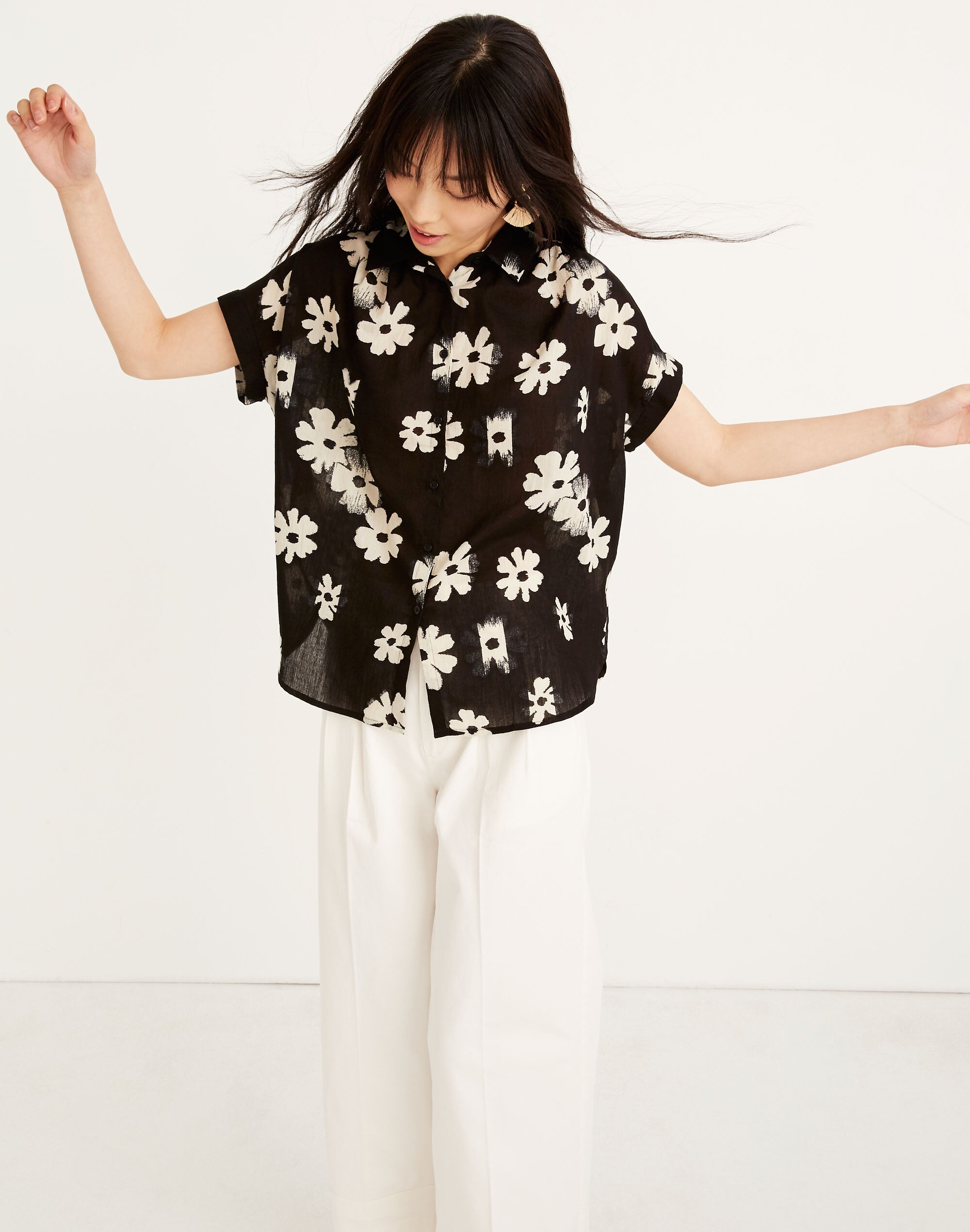 Central Tunic Shirt in Ikat Floral