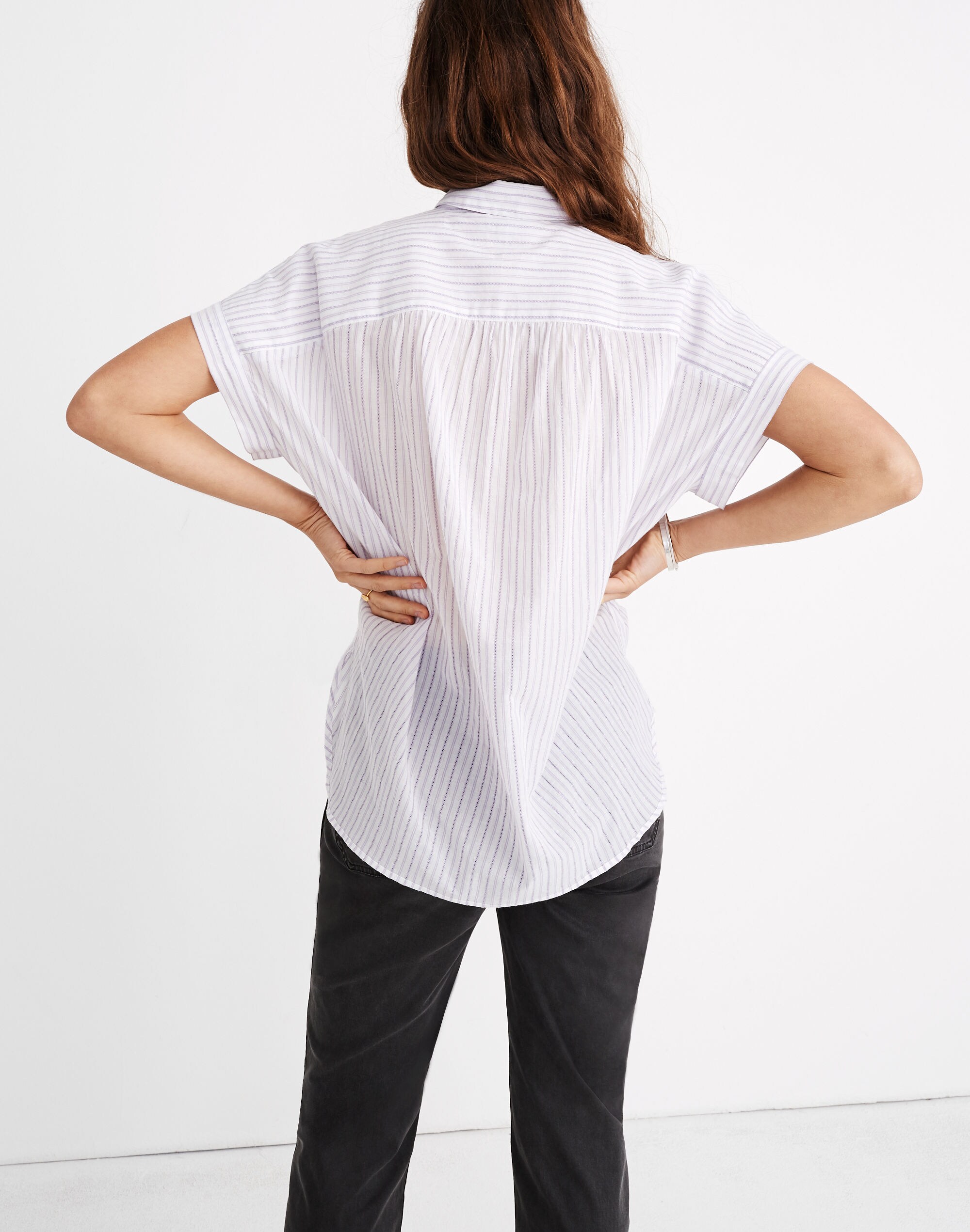 Central Shirt in Lavender Stripe