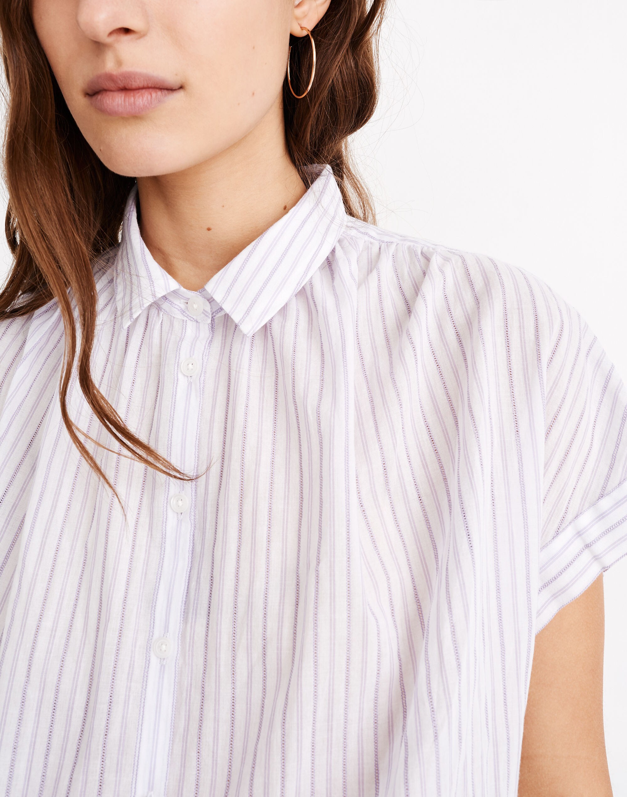 Central Shirt in Lavender Stripe