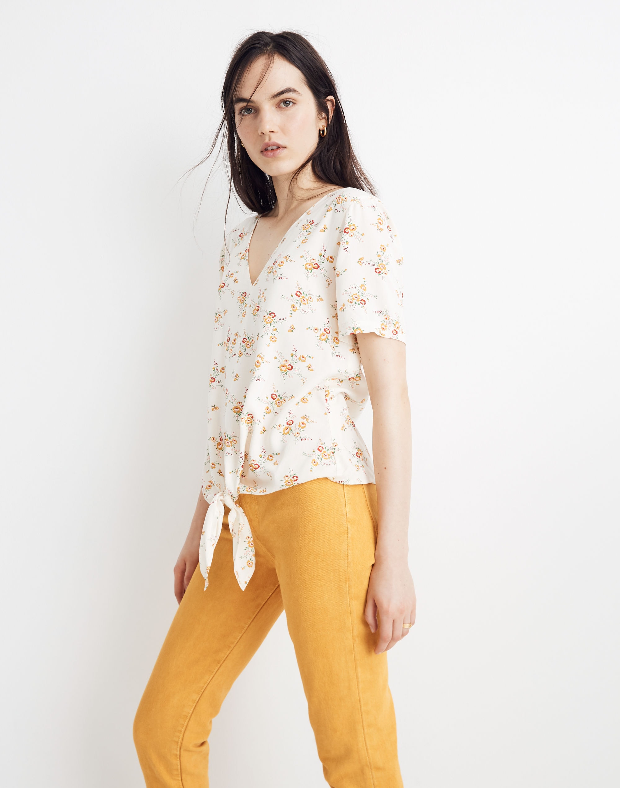 Novel Tie-Front Top in Windowbox Floral