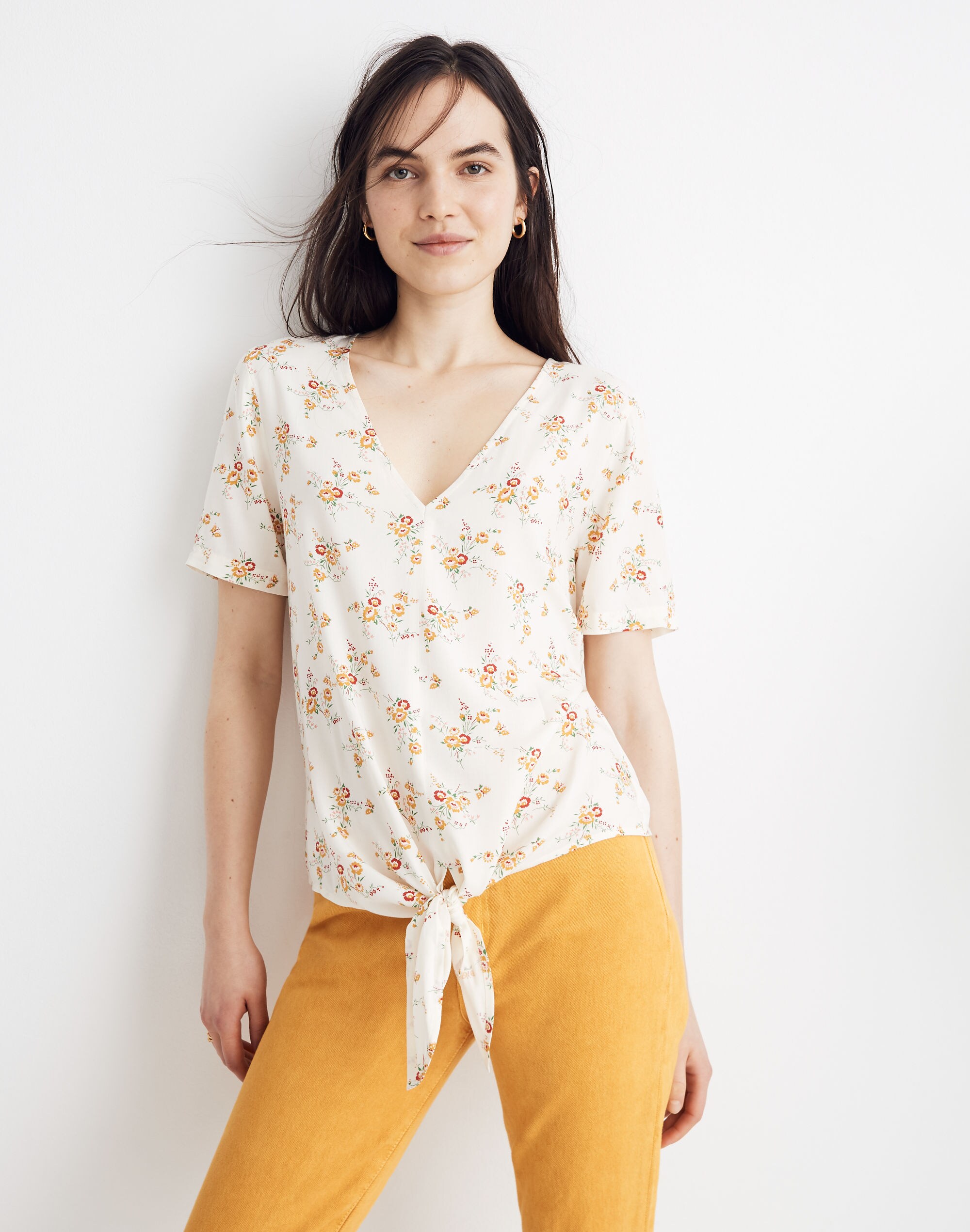 Novel Tie-Front Top in Windowbox Floral