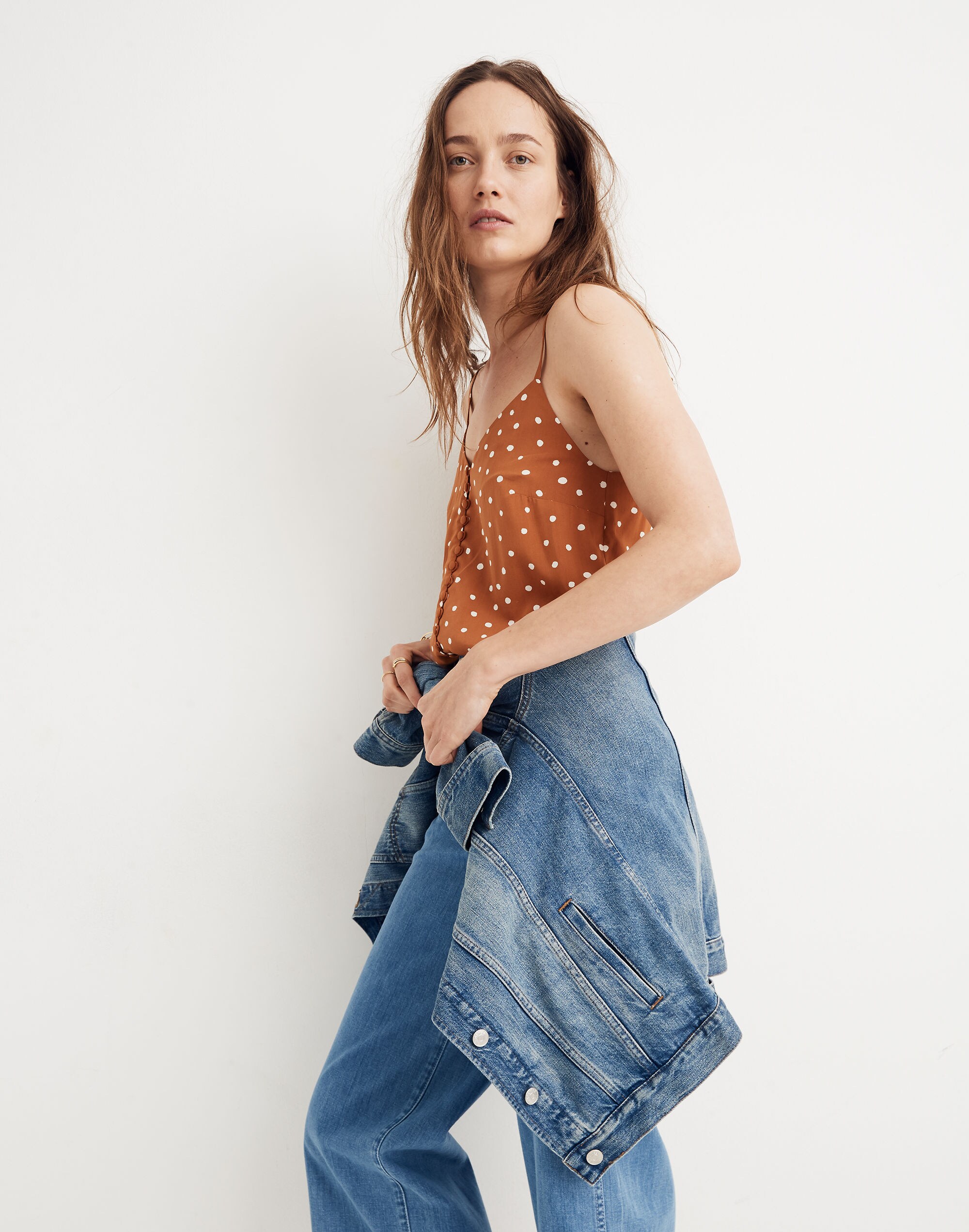 Button-Down Cami Top in Inkspot Dots