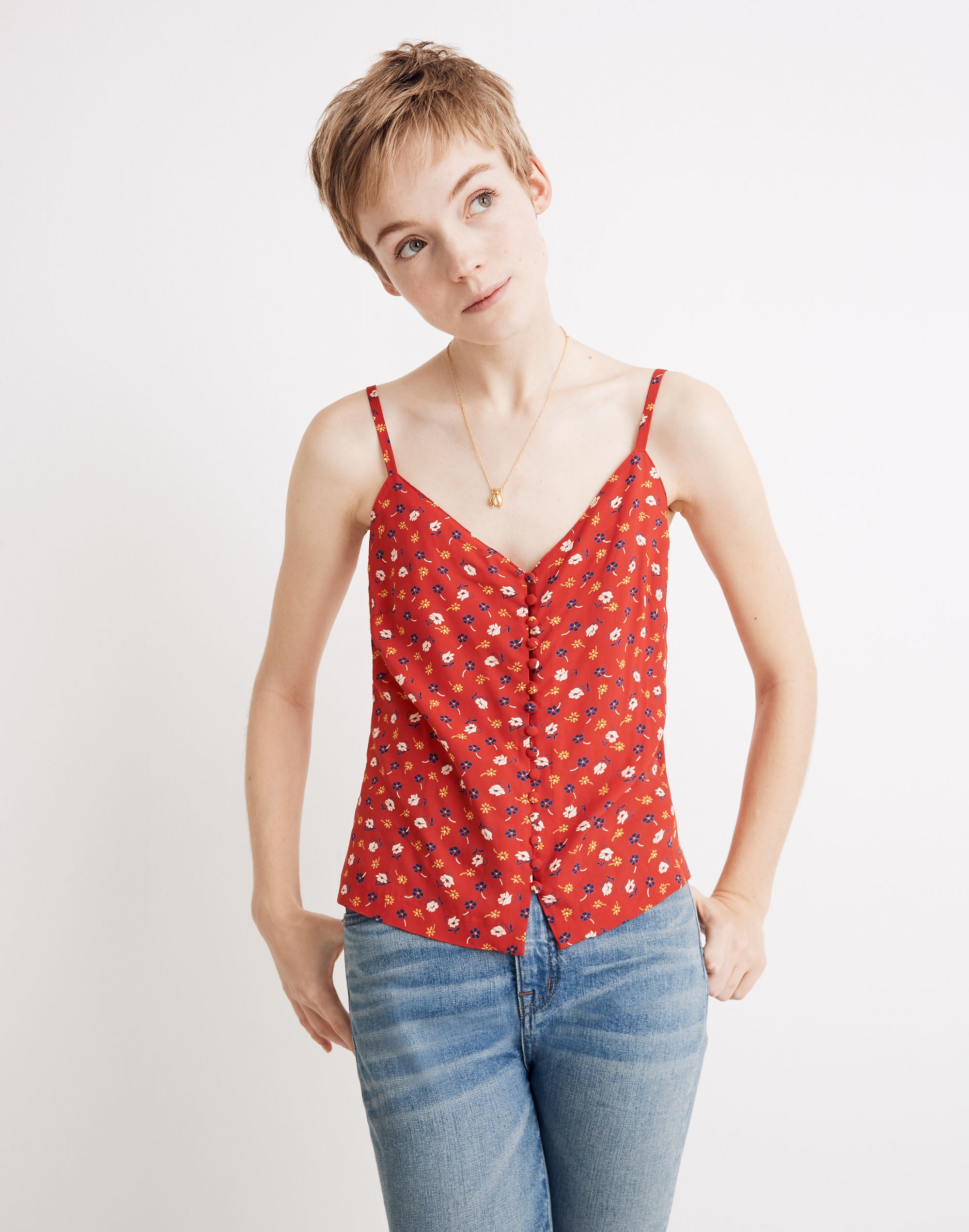 Button-Down Cami Top in Prairie Posies