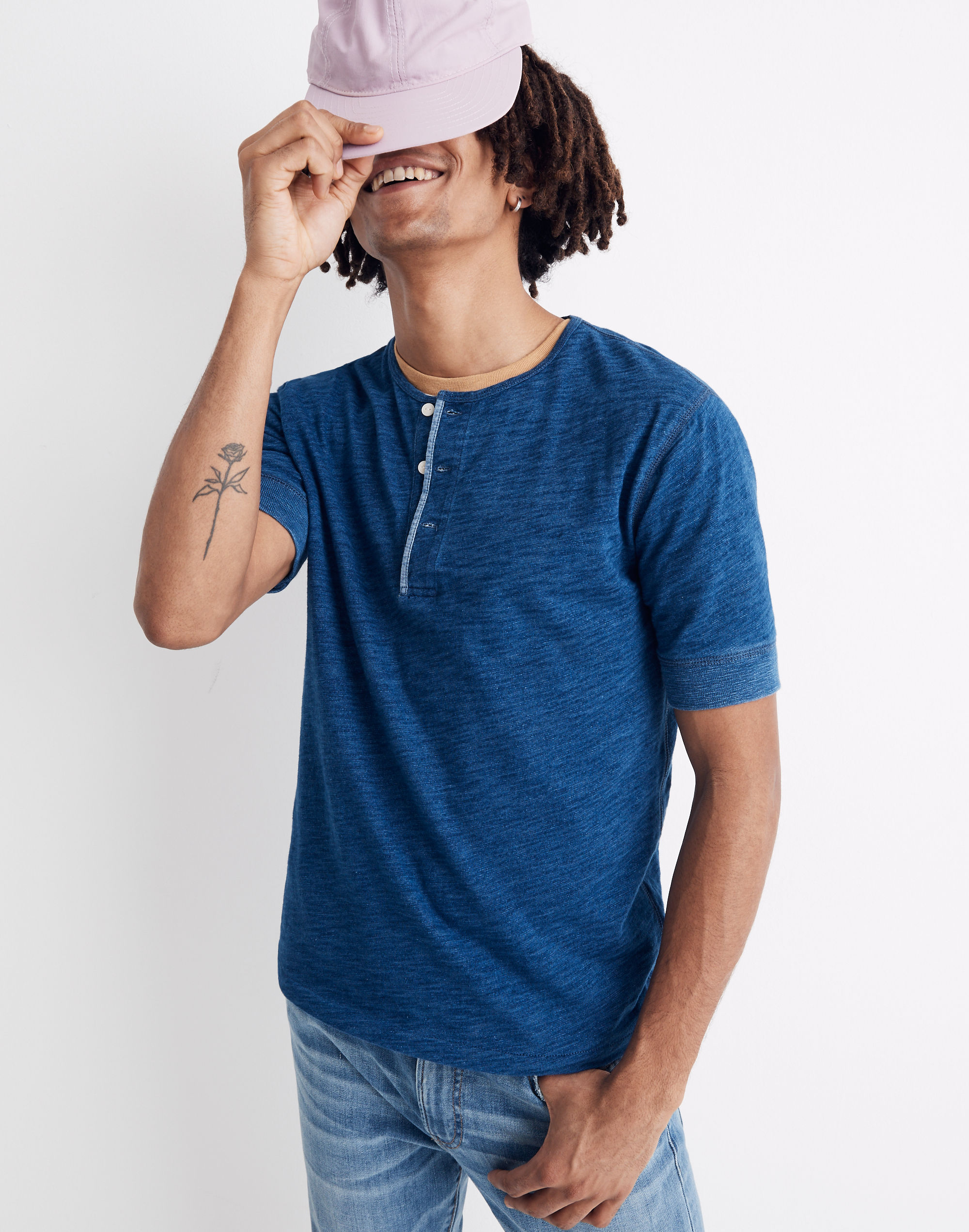 Indigo Henley Tee