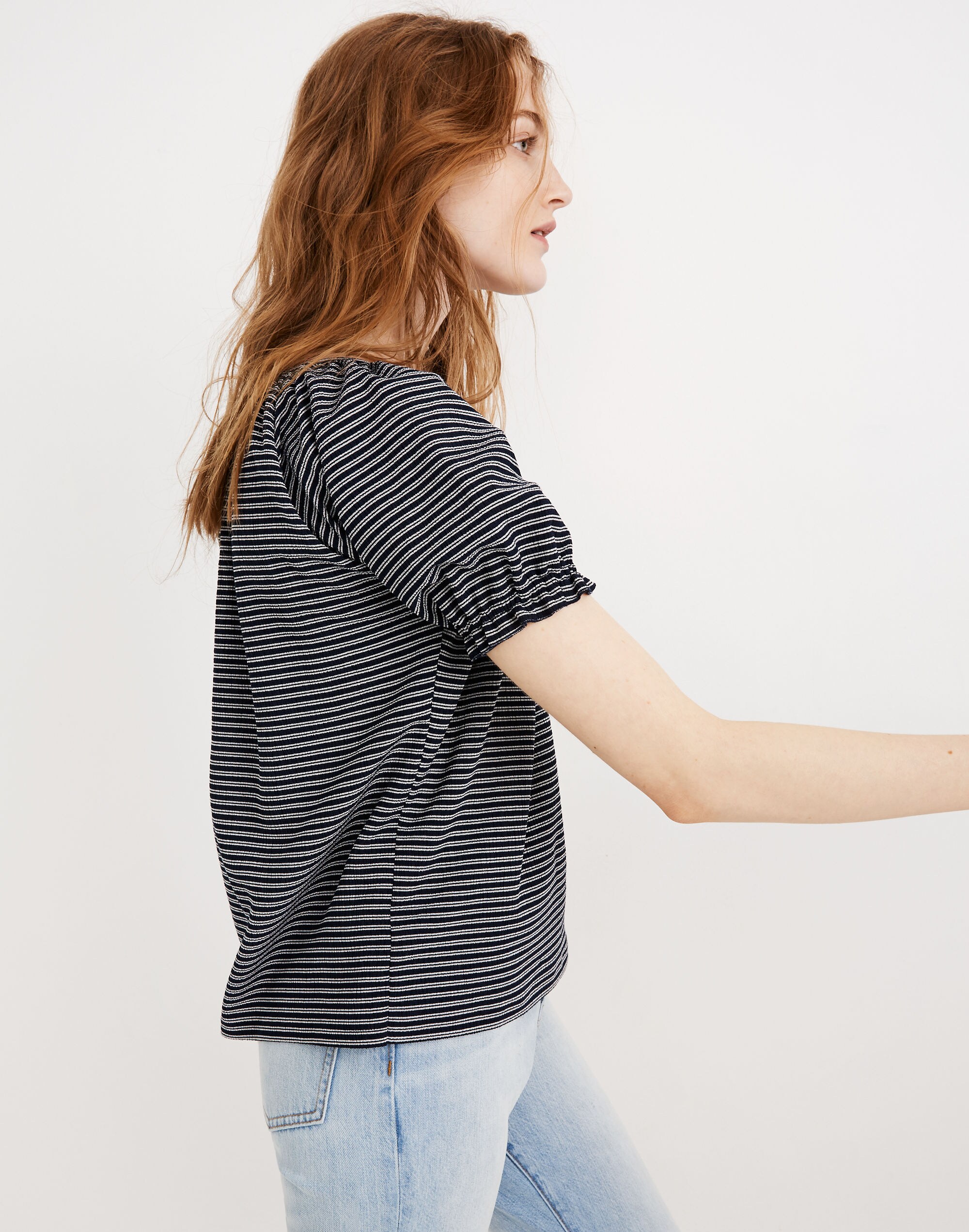 Texture &amp; Thread Peasant Top in Stripe