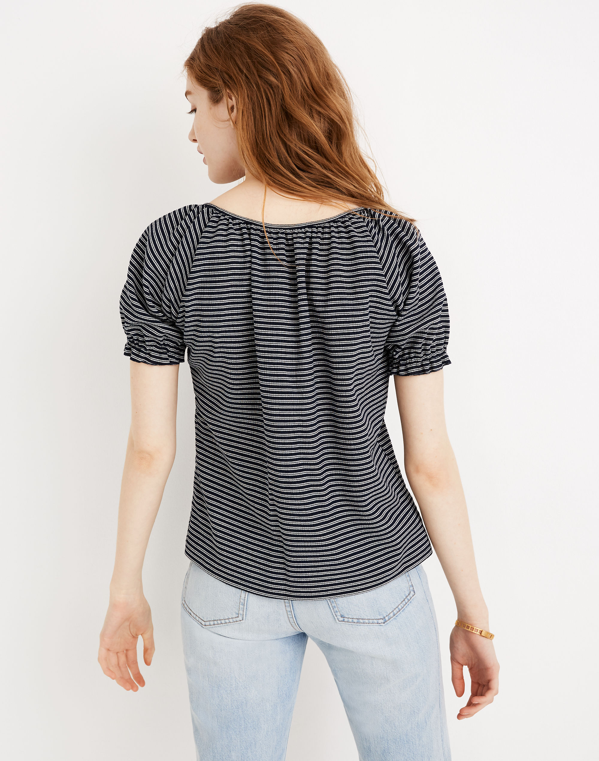 Texture &amp; Thread Peasant Top in Stripe