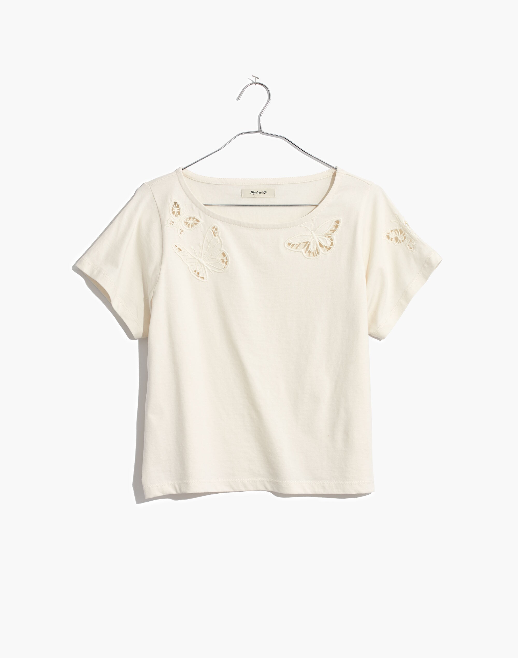 Butterfly Embroidered Eyelet Setlist Boxy Tee