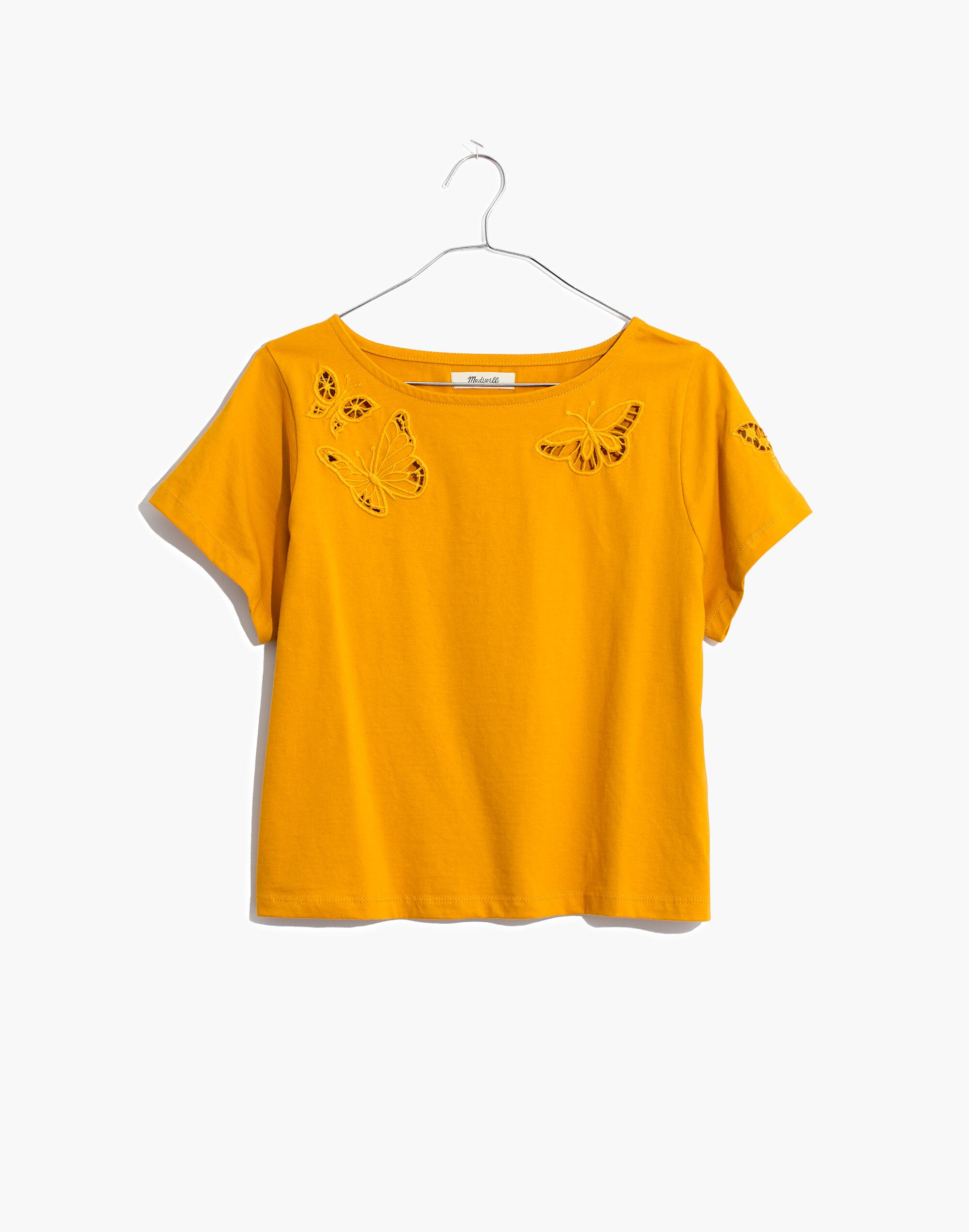 Butterfly Embroidered Eyelet Setlist Boxy Tee