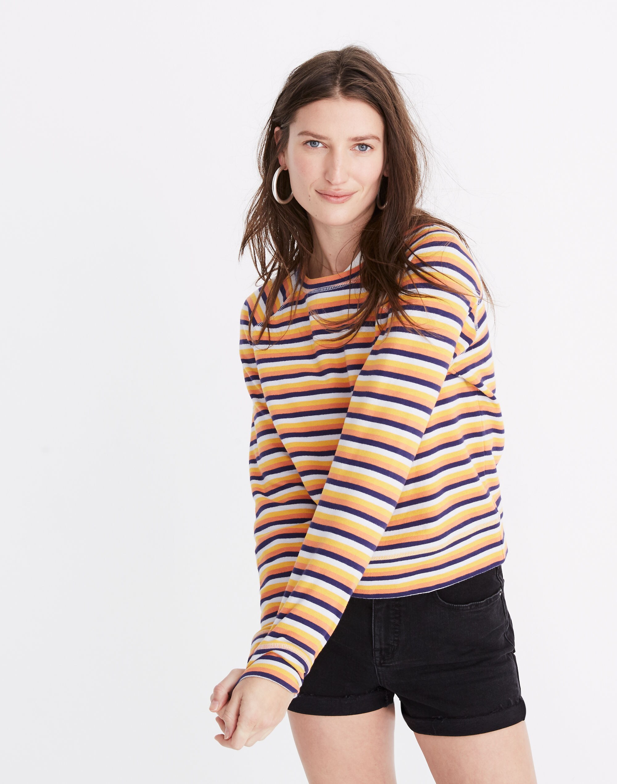 Shrunken Sweatshirt in Broadway Stripe