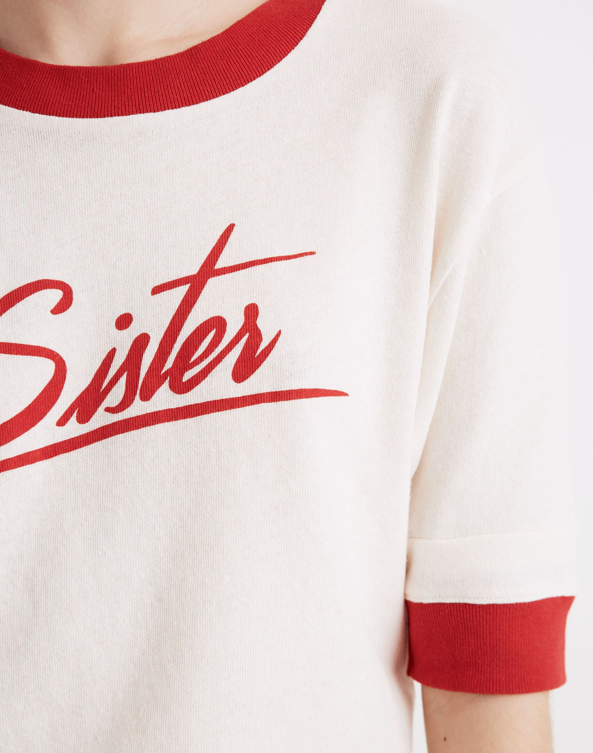 Sister Graphic Relaxed Ringer Tee