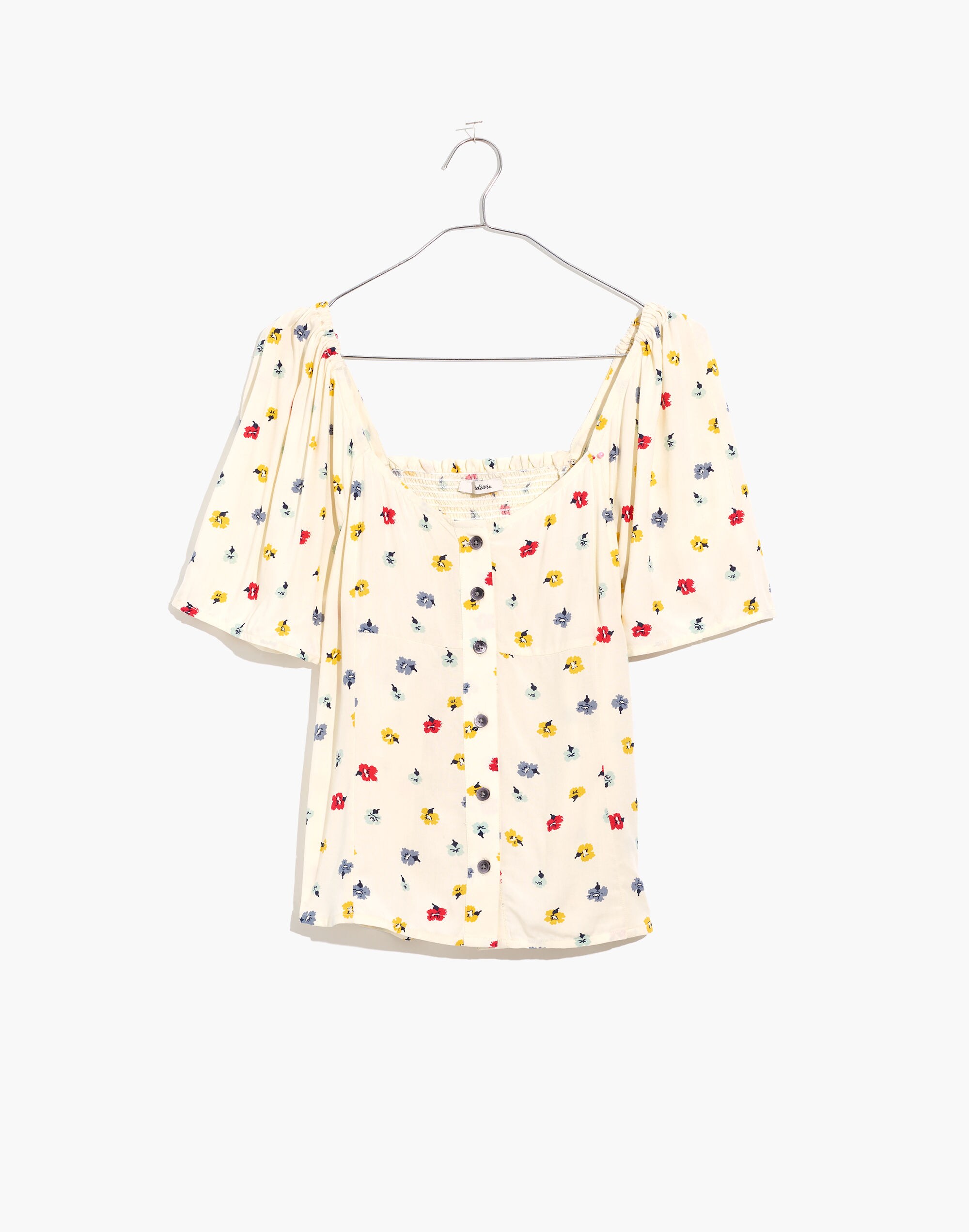 Seamed Button-Down Shirt in Confetti Floral