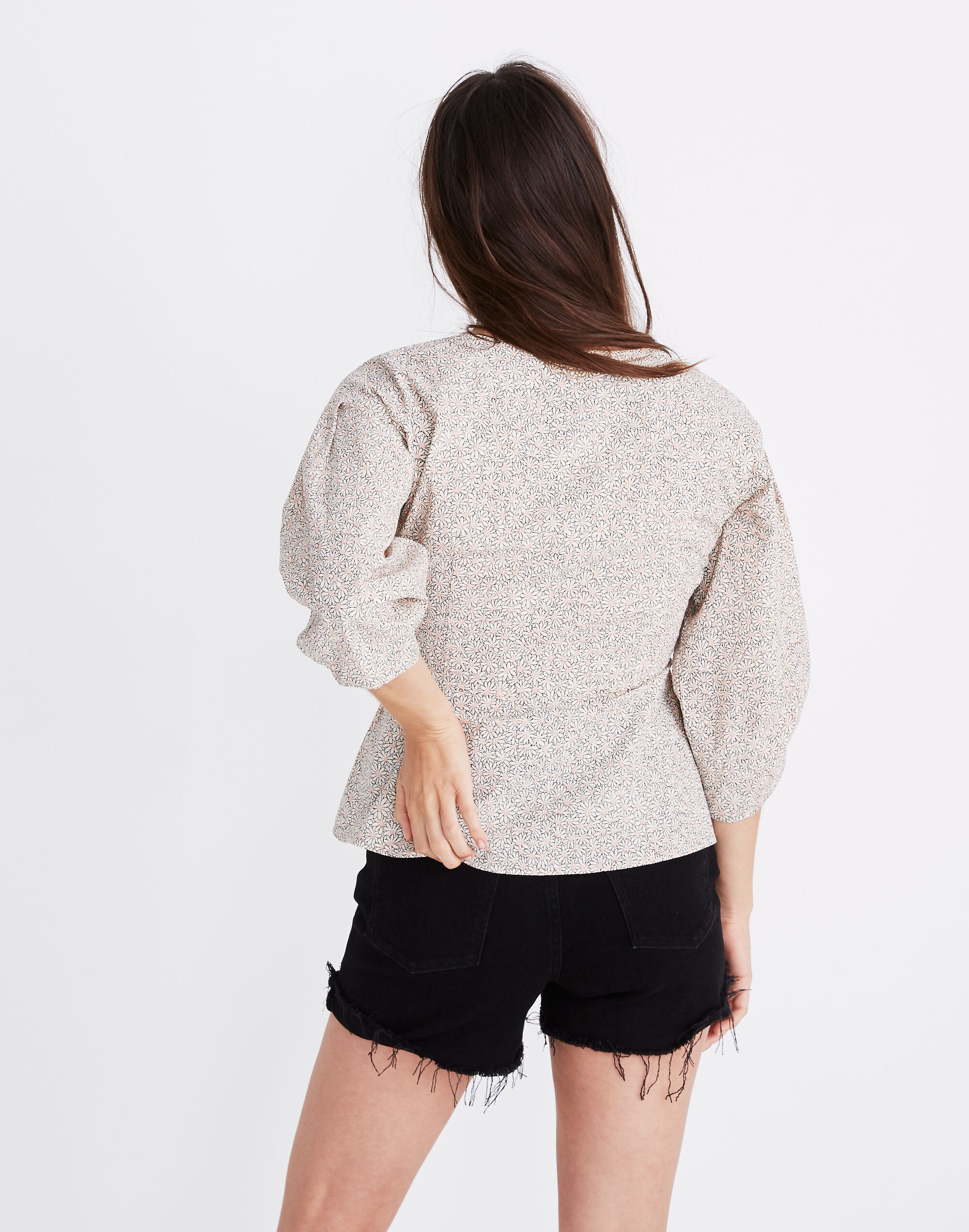 あ*定様 elu. Daisy gather peplum UVcut shee Daisy gather peplum UVcut sheer Parker -ivory-