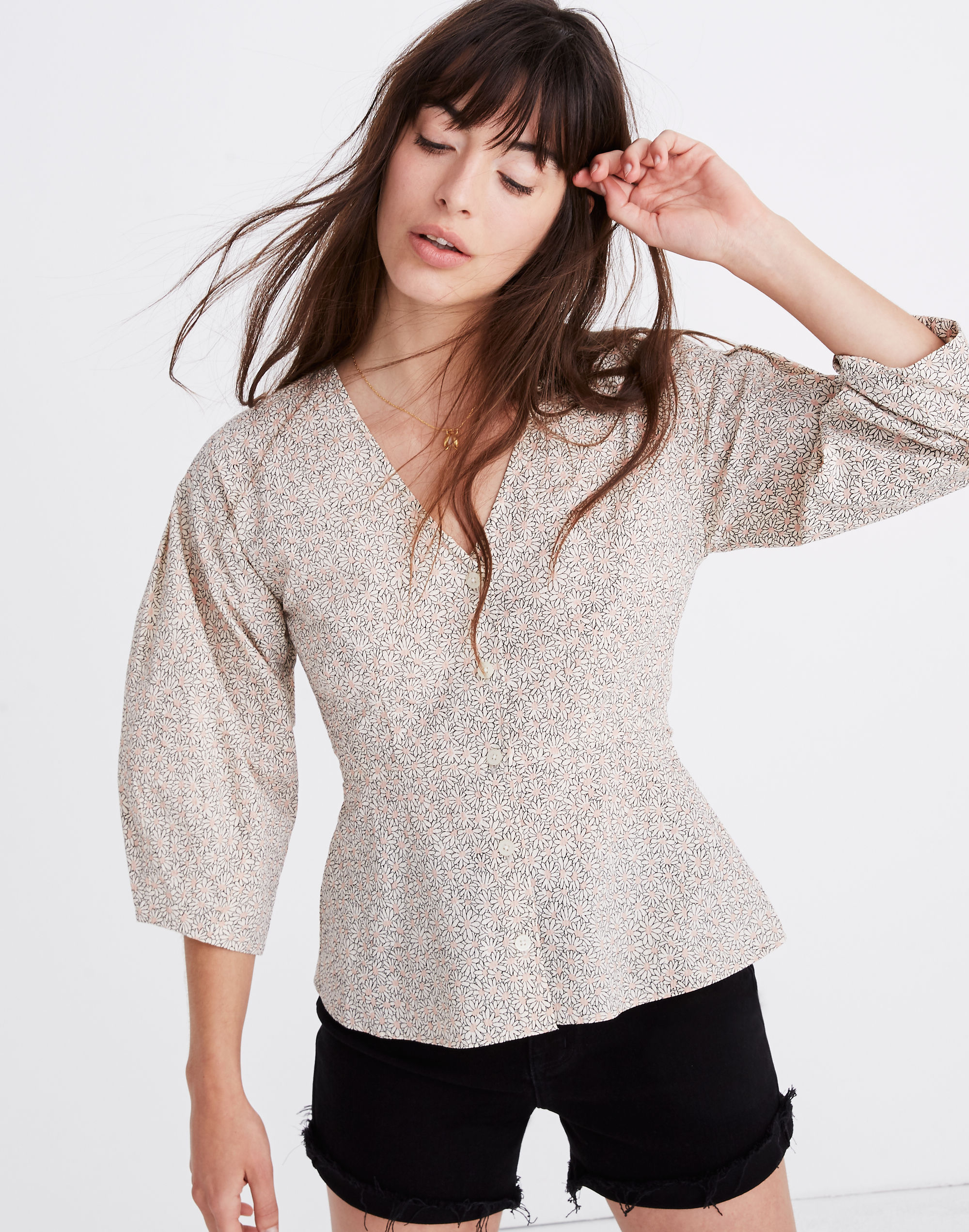 Florentine Peplum Top in Daisy Patch | Madewell