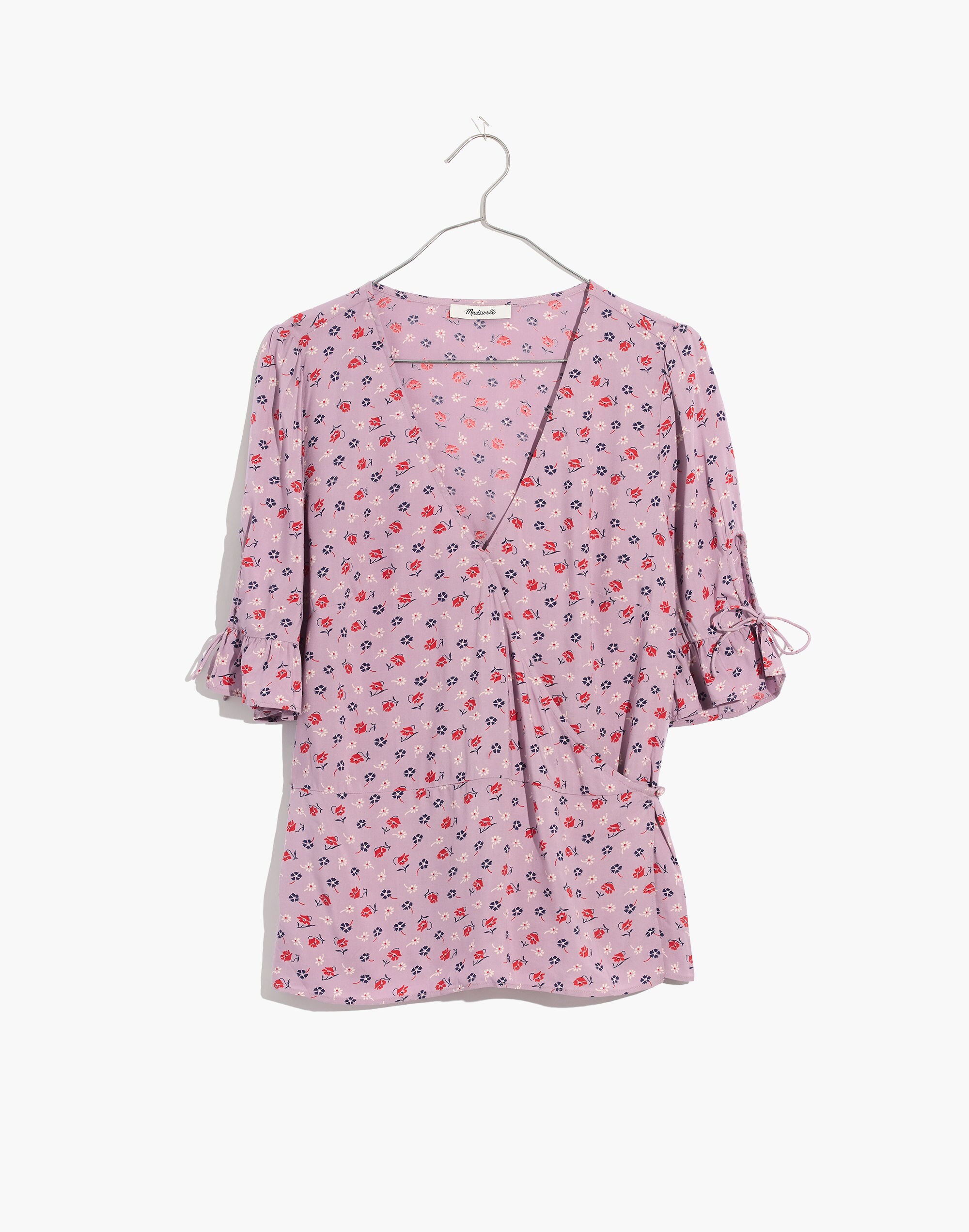 Tie-Sleeve Wrap Top in Prairie Posies