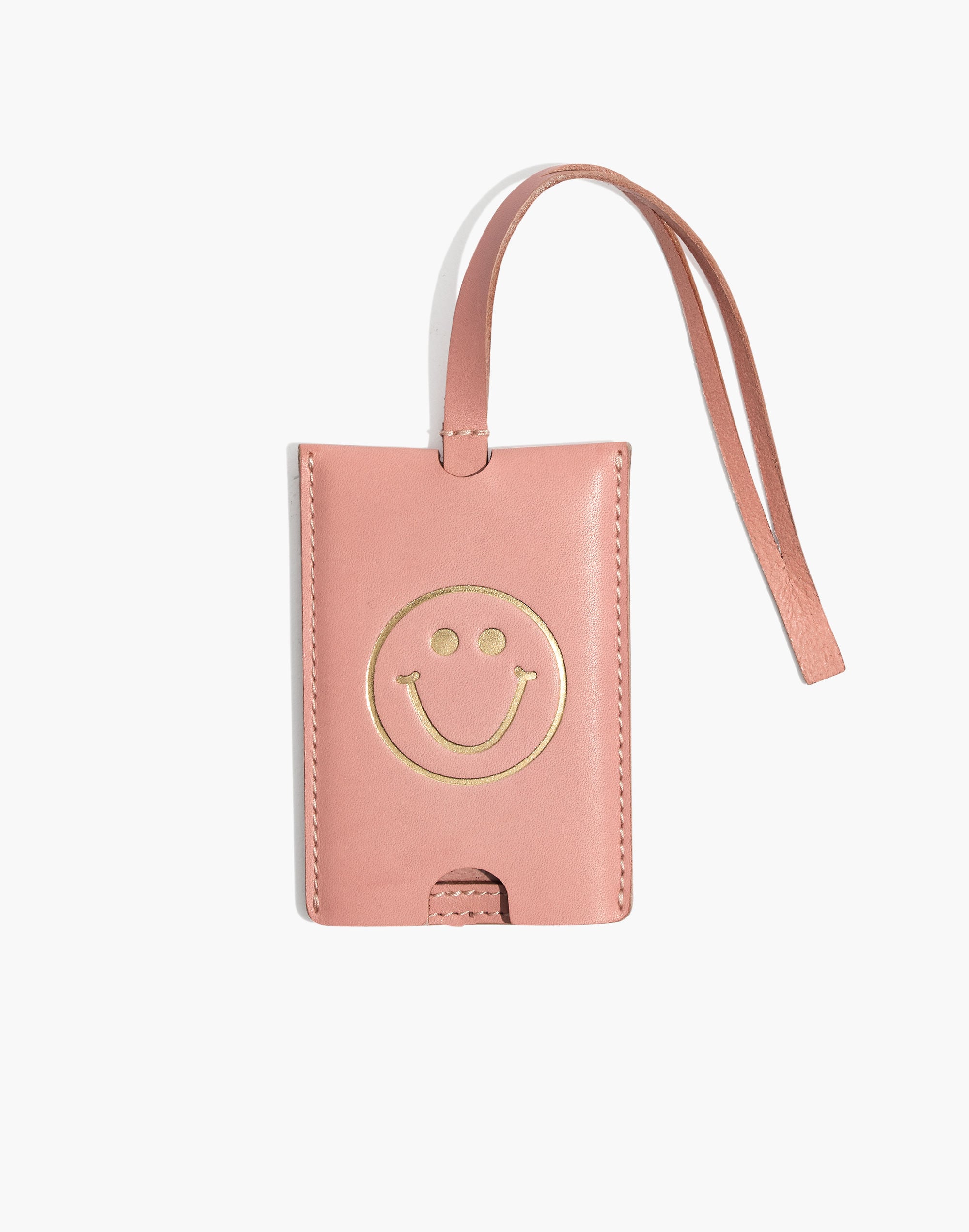 The Leather Luggage Tag: Smiley Face Edition