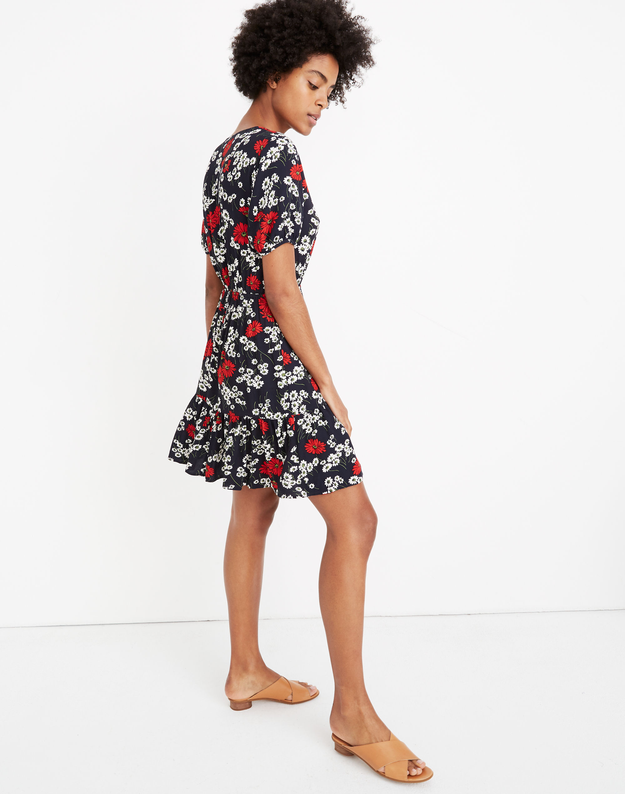 Ruffle-Wrap Dress in Hillside Daisies