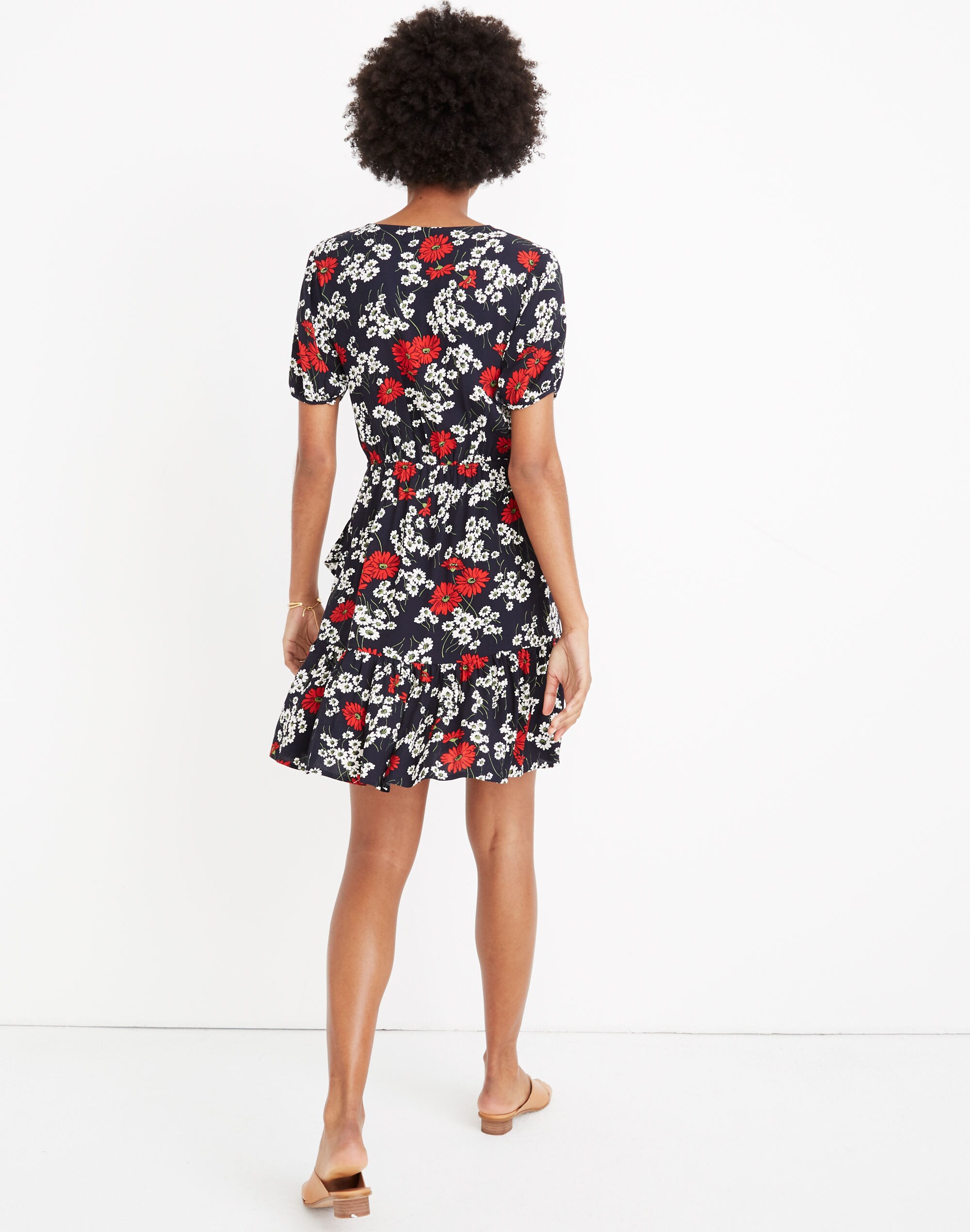 Ruffle-Wrap Dress in Hillside Daisies