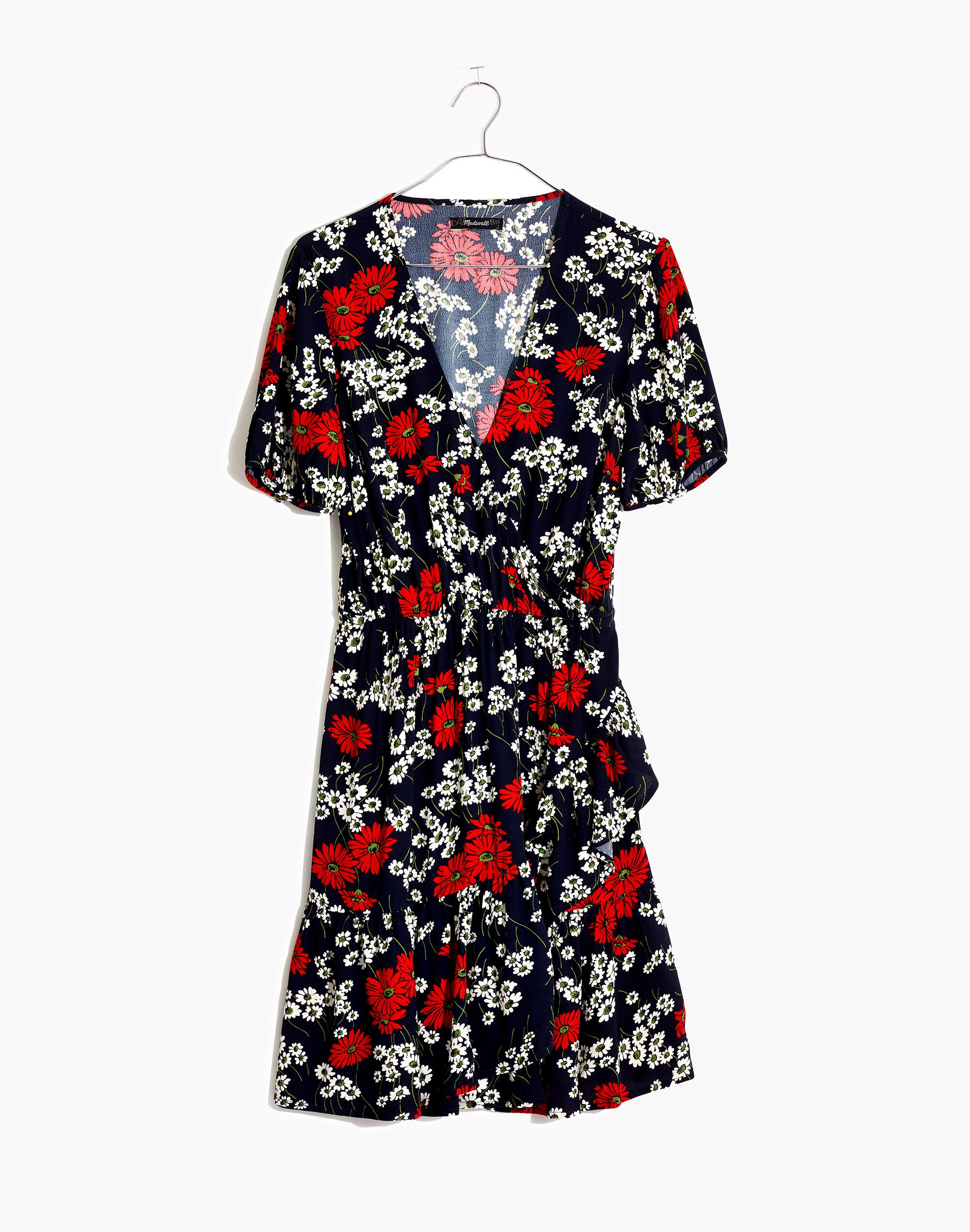 Ruffle-Wrap Dress in Hillside Daisies