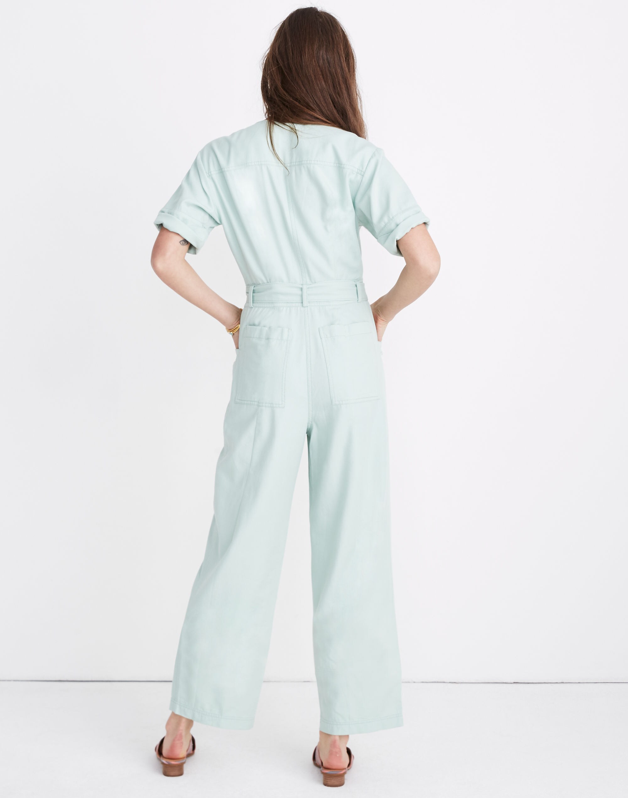 Top-Stitched Coverall Jumpsuit