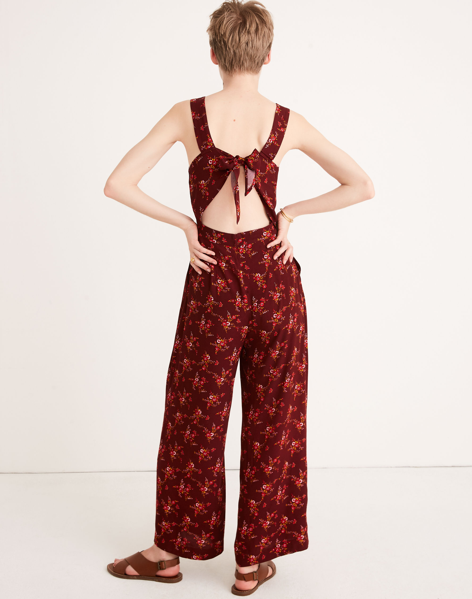 Apron Bow-Back Jumpsuit in Windowbox Floral