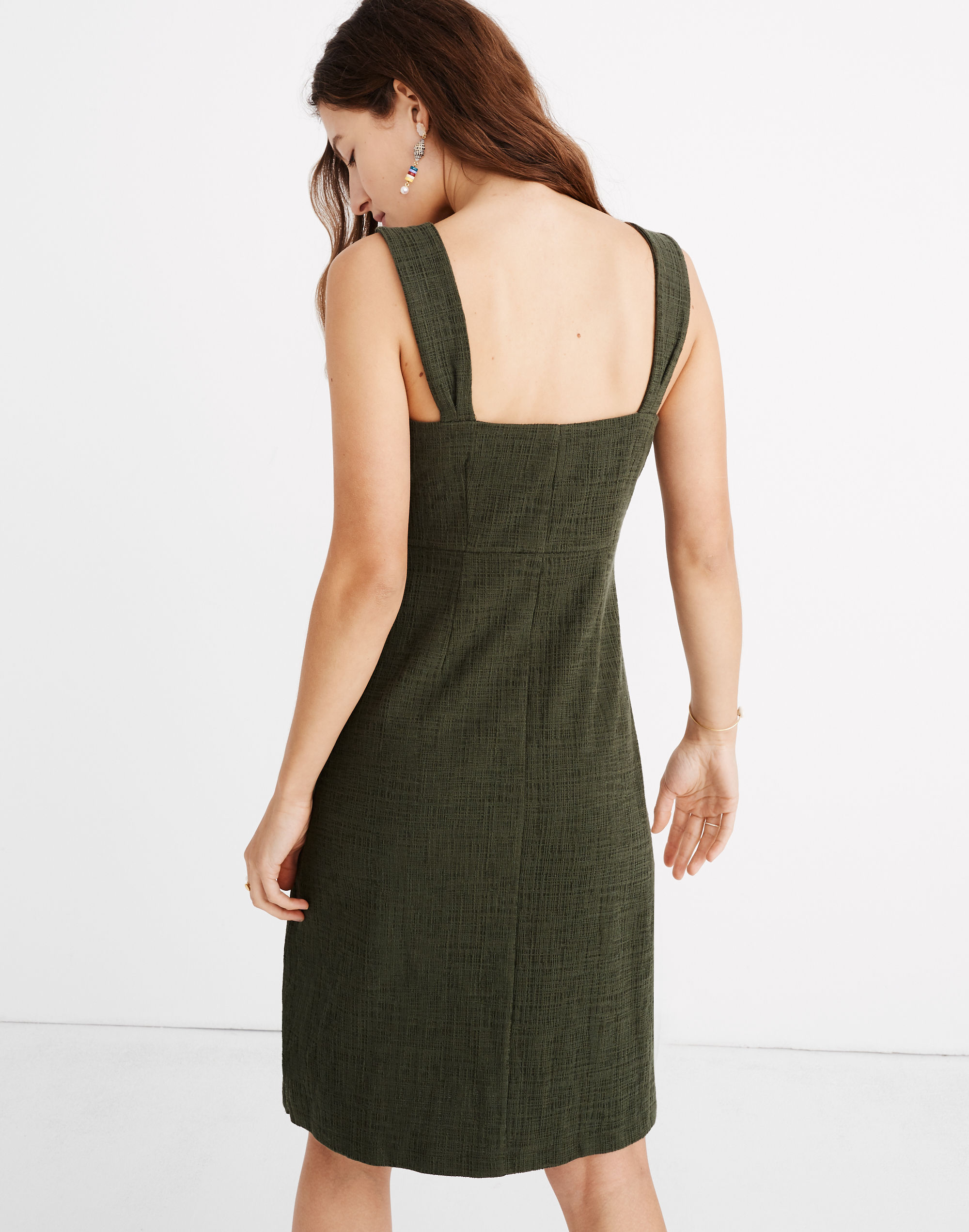 Texture &amp; Thread Button-Front Tank Dress