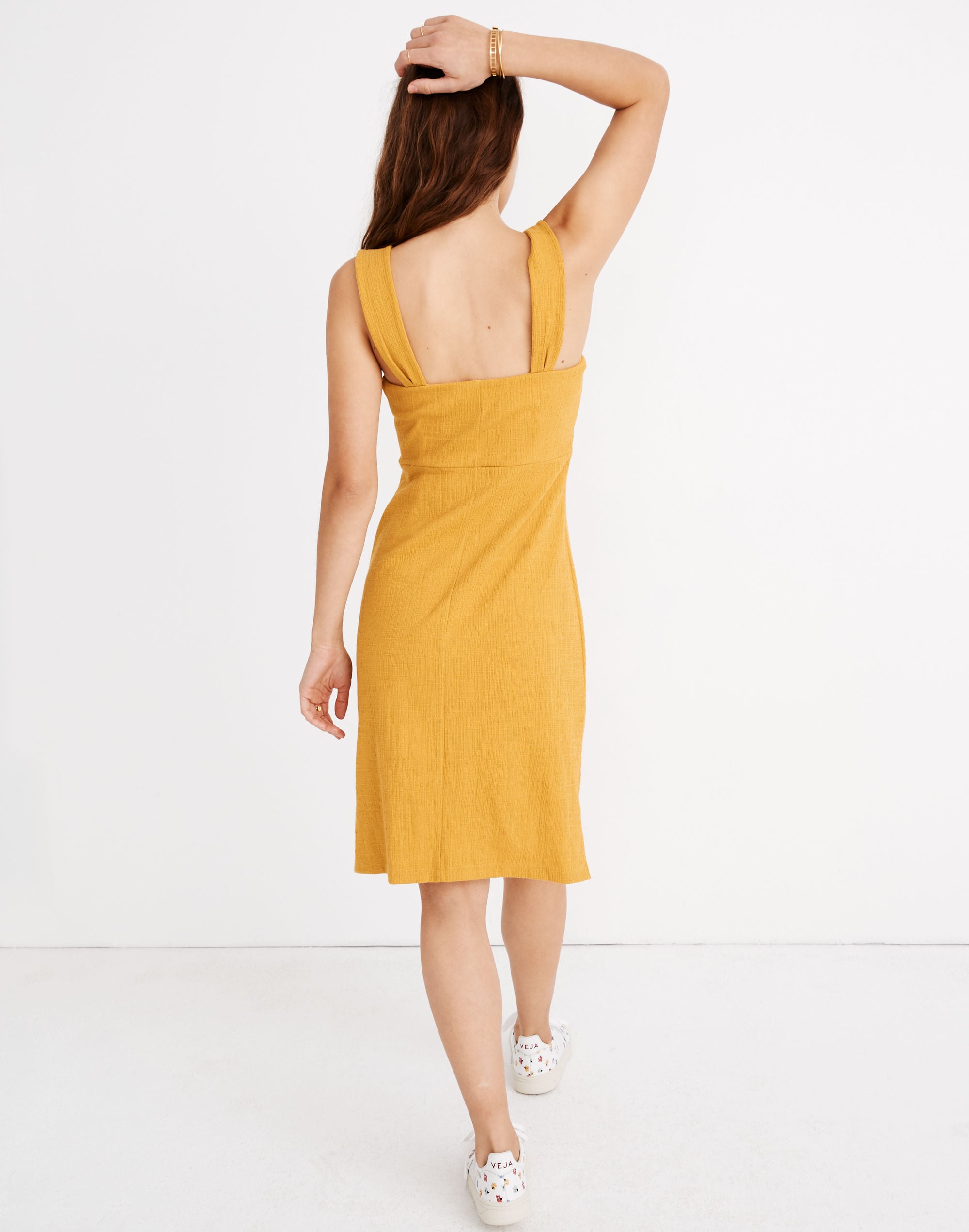 Texture &amp; Thread Button-Front Tank Dress