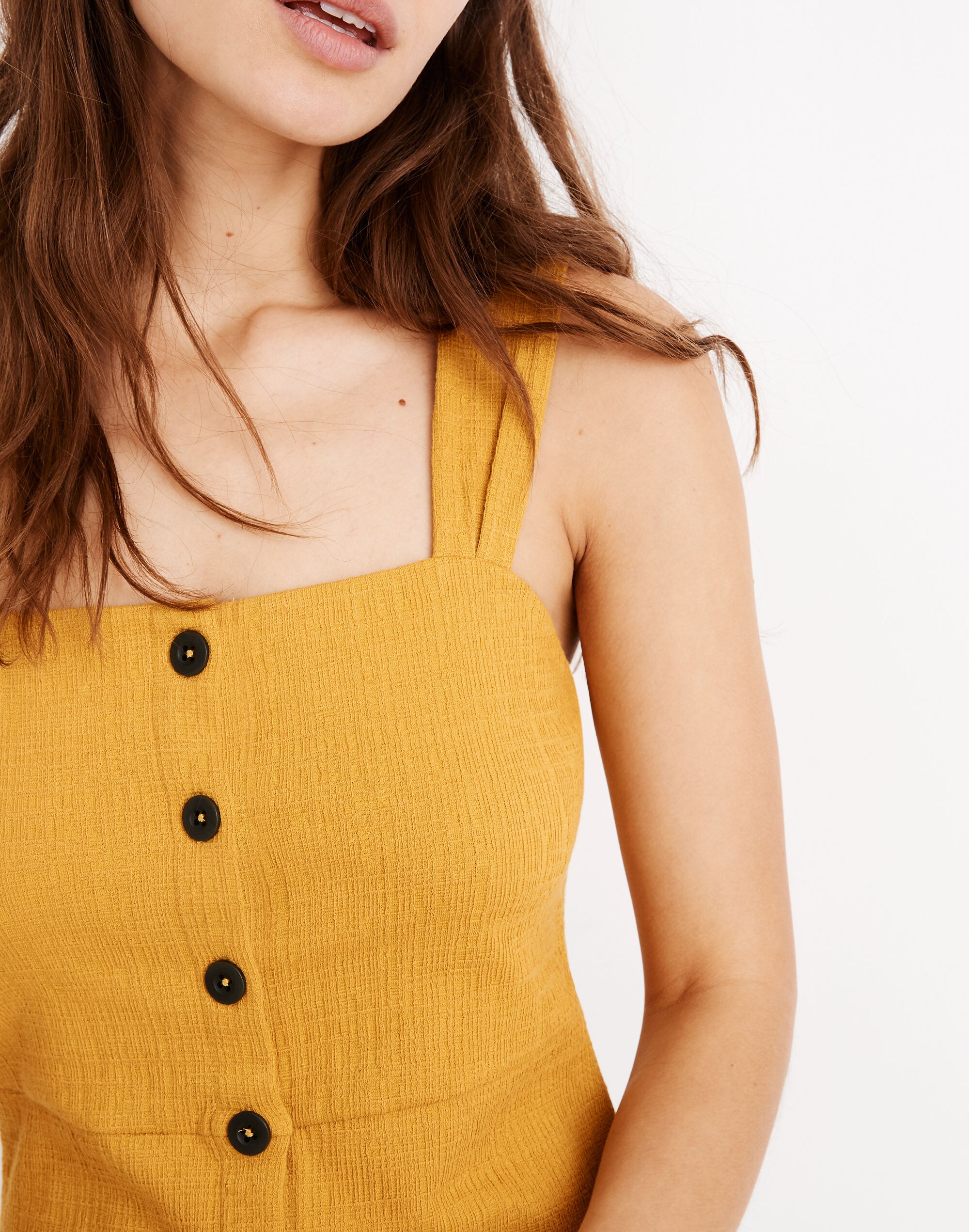 Texture &amp; Thread Button-Front Tank Dress