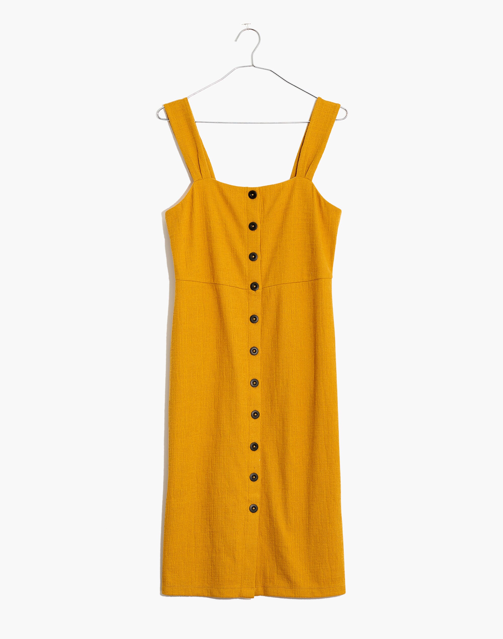 Petite Texture &amp; Thread Button-Front Tank Dress