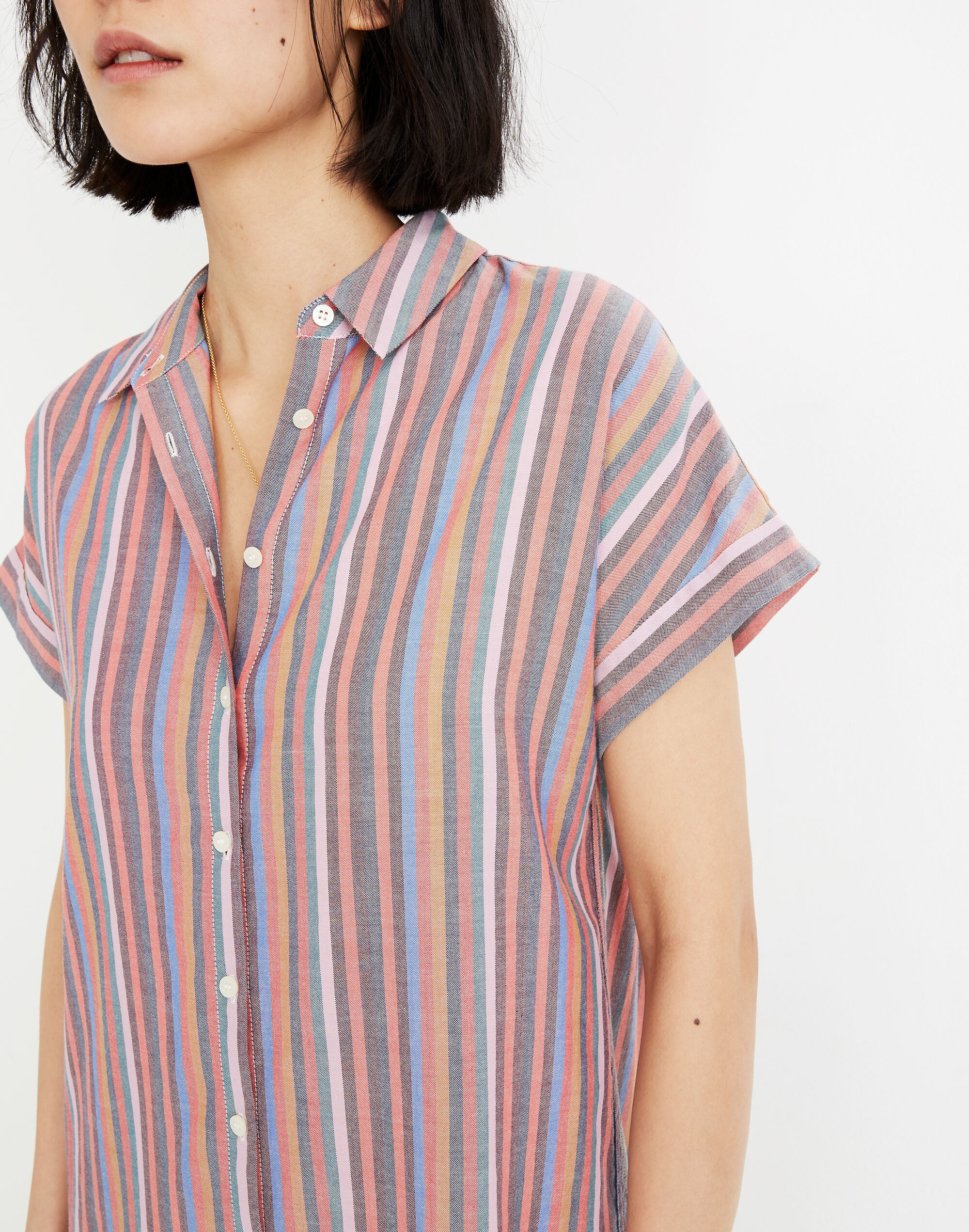 Central Shirtdress in Rainbow Stripe